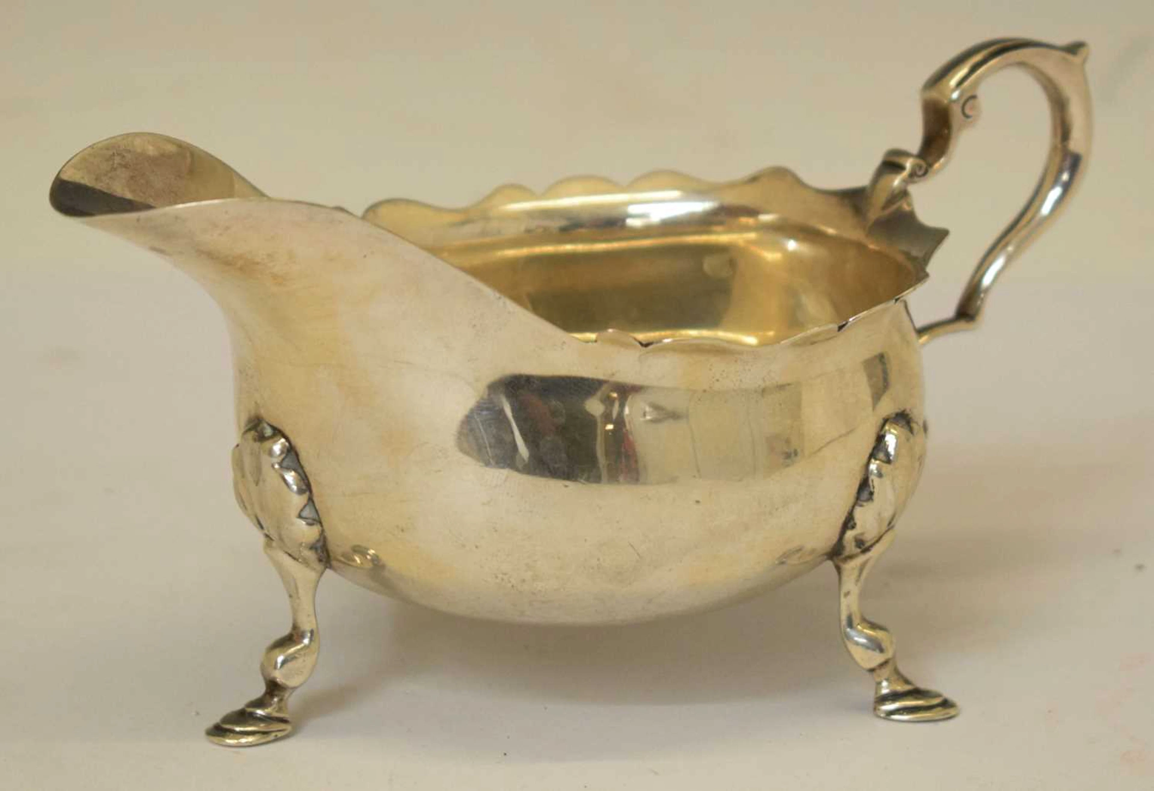 Edward VII silver sauce boat