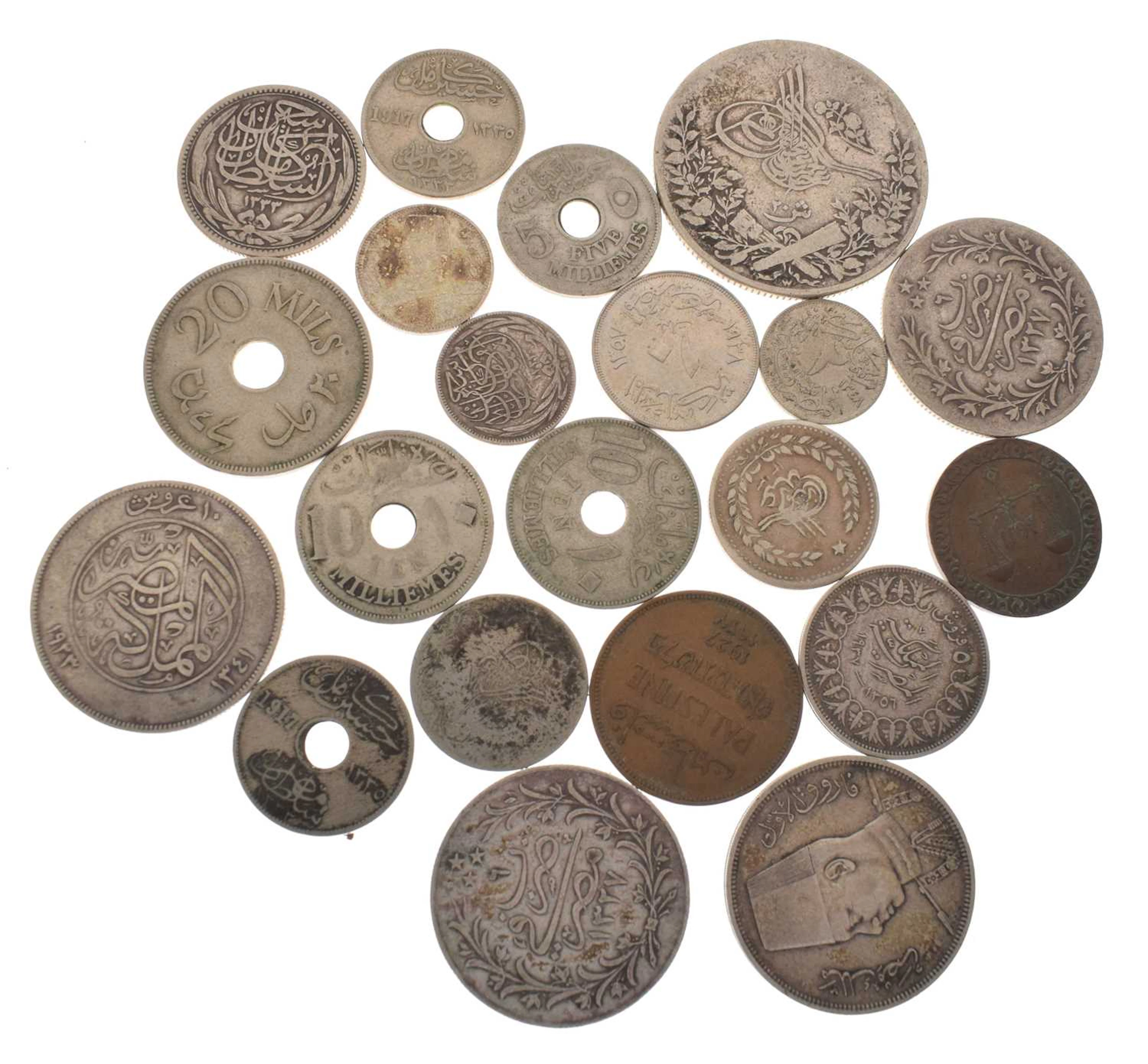 Collection of Egyptian silver and other coinage, etc