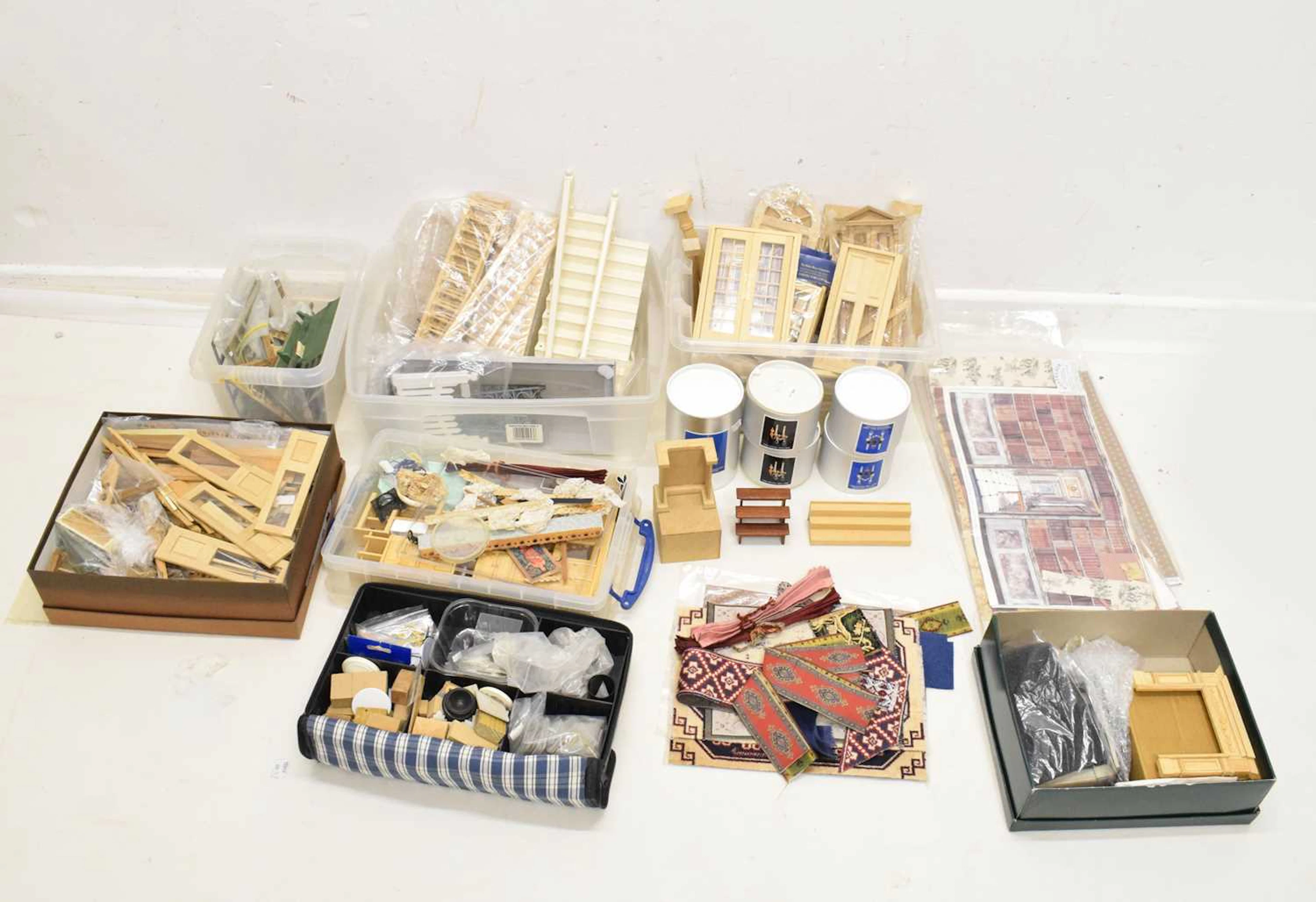 Mixed group of doll's house components, parts and accessories