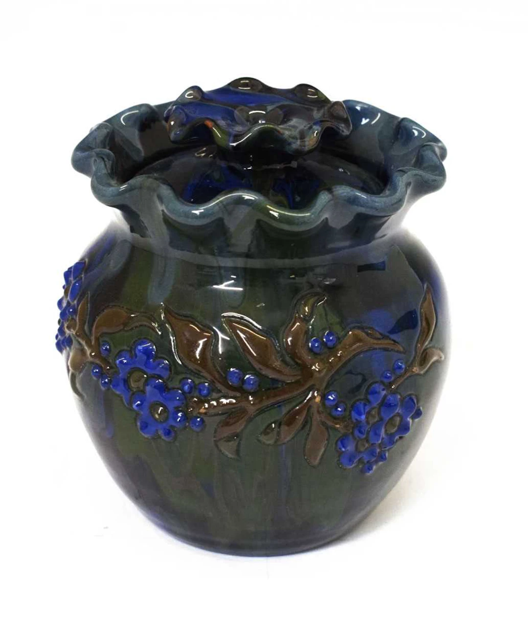 Elton Ware (Clevedon) - Slipware tobacco jar and cover