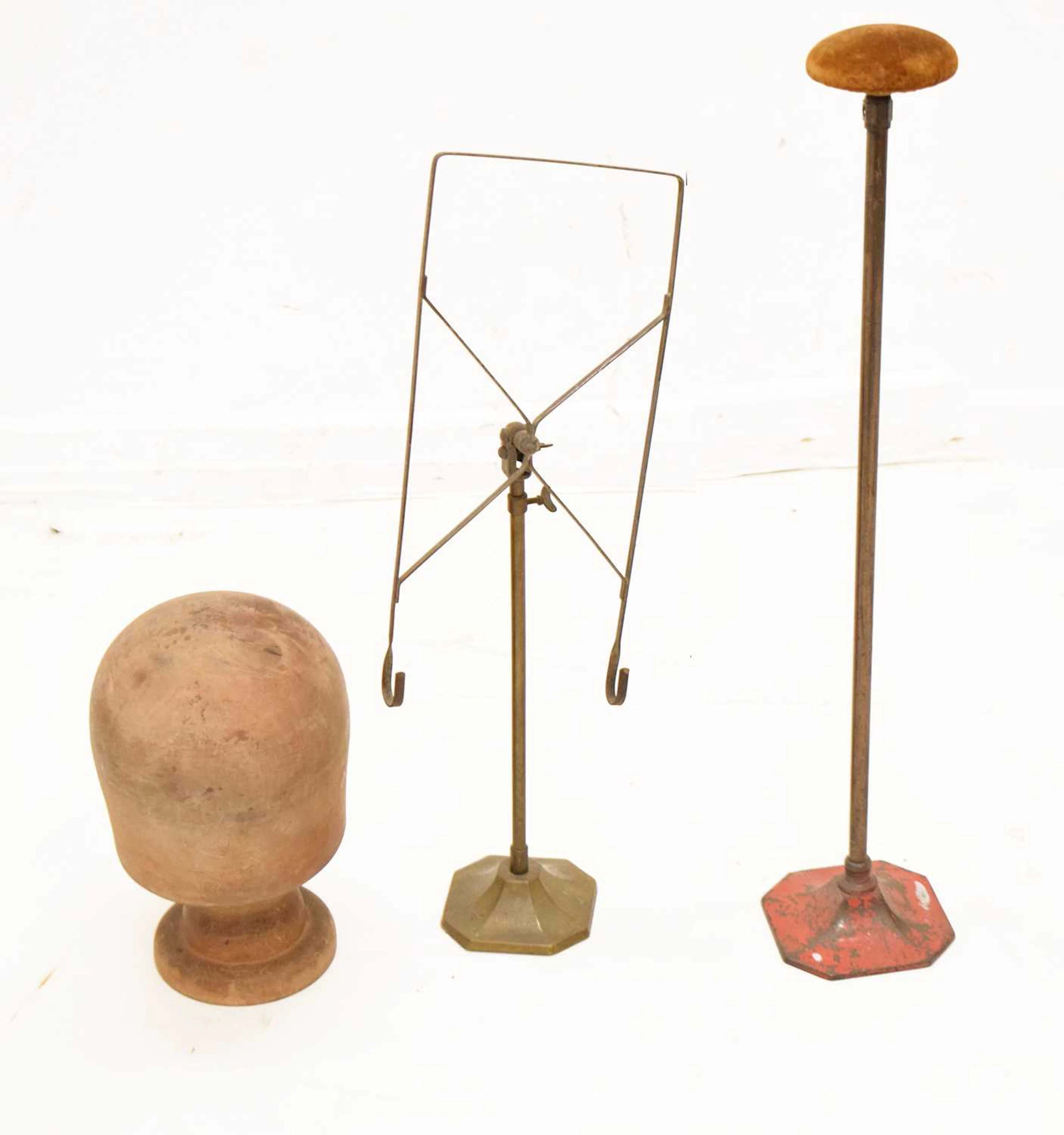 Two vintage metal shop display stands