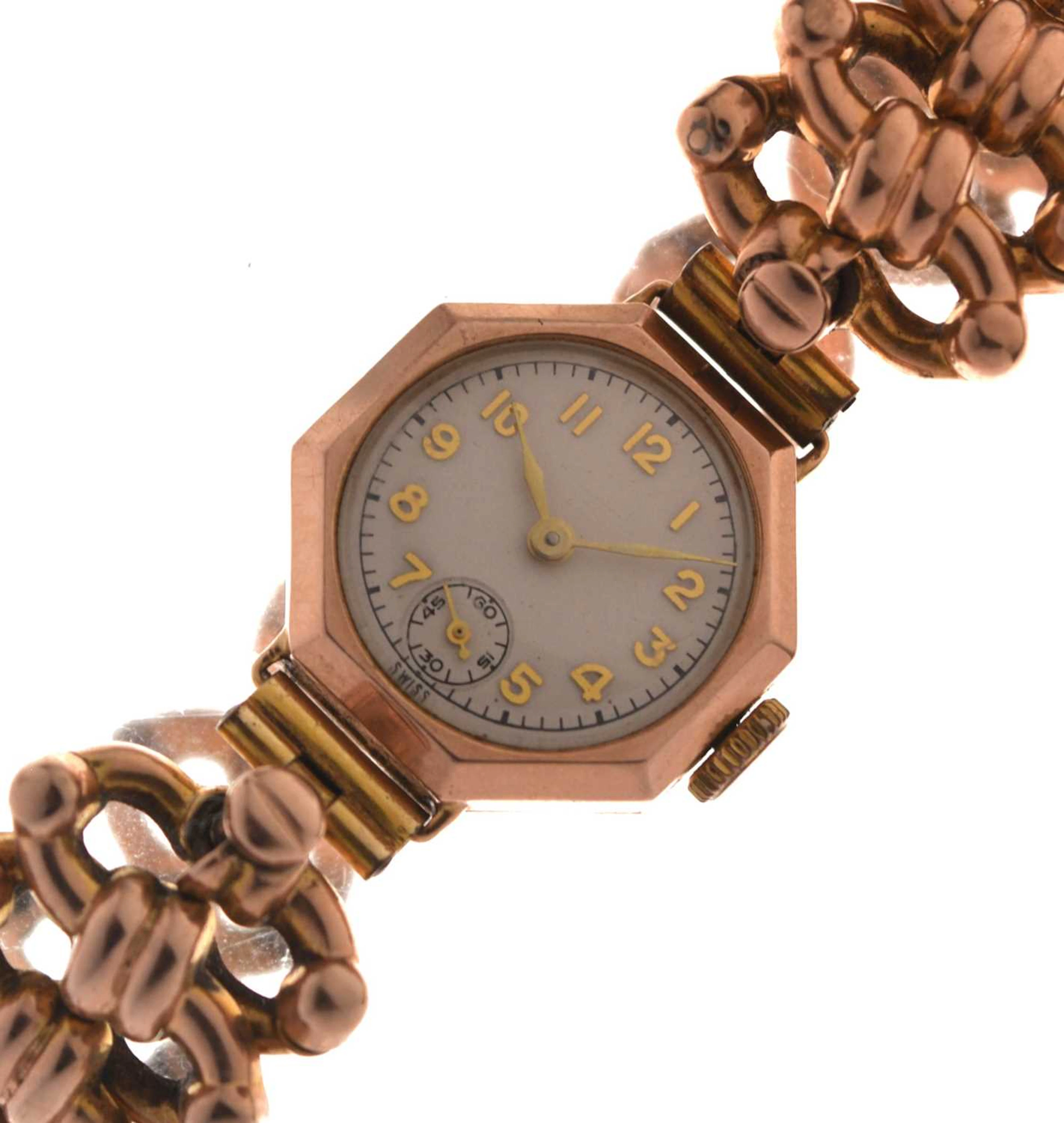 George VI 9ct gold bracelet watch