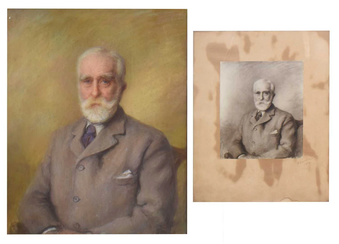 Early 20th century - Pastel on board - Portrait of Henry Goschen (1837–1932)