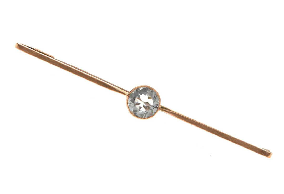 Early 20th century gem-set bar brooch