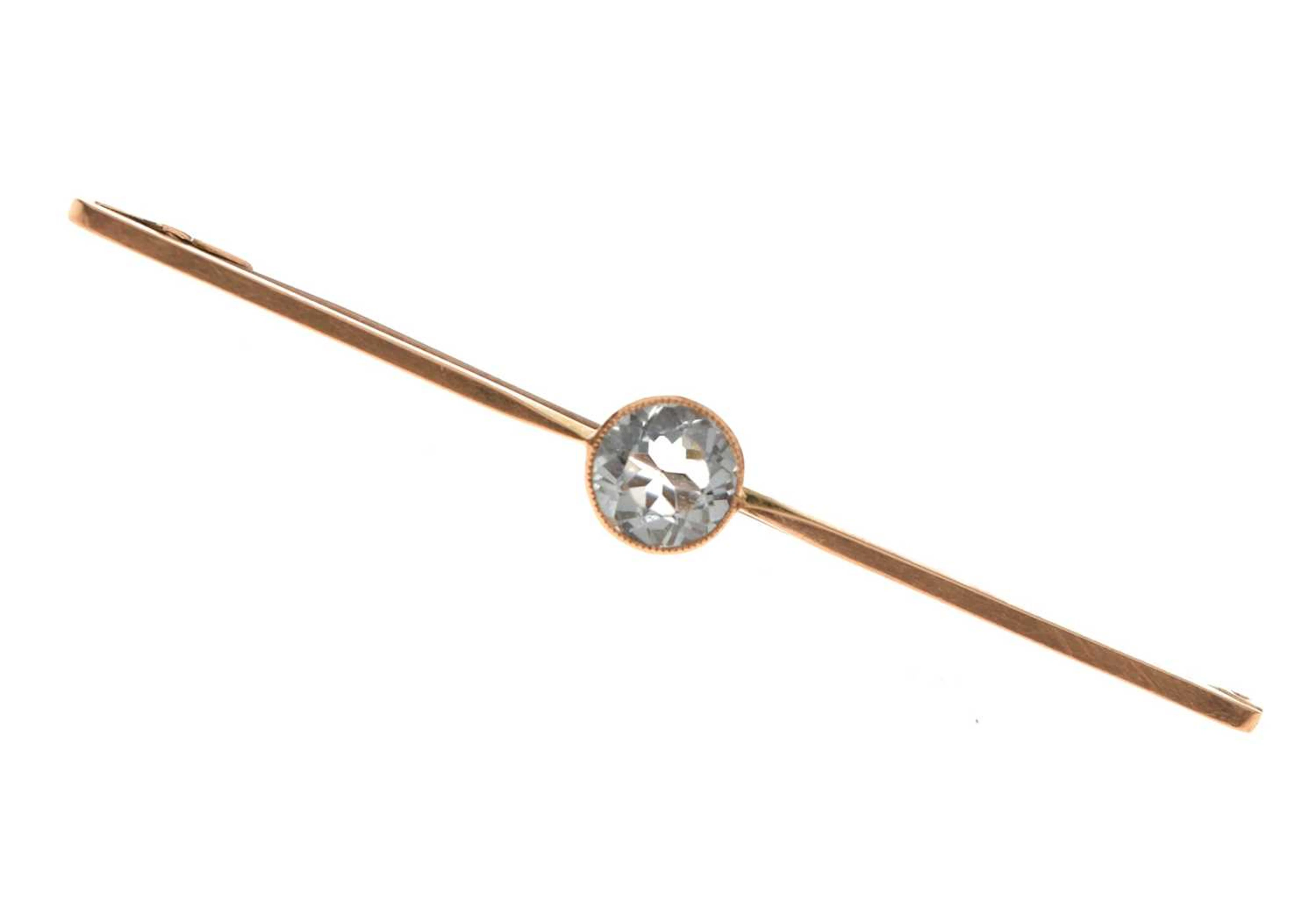 Early 20th century gem-set bar brooch