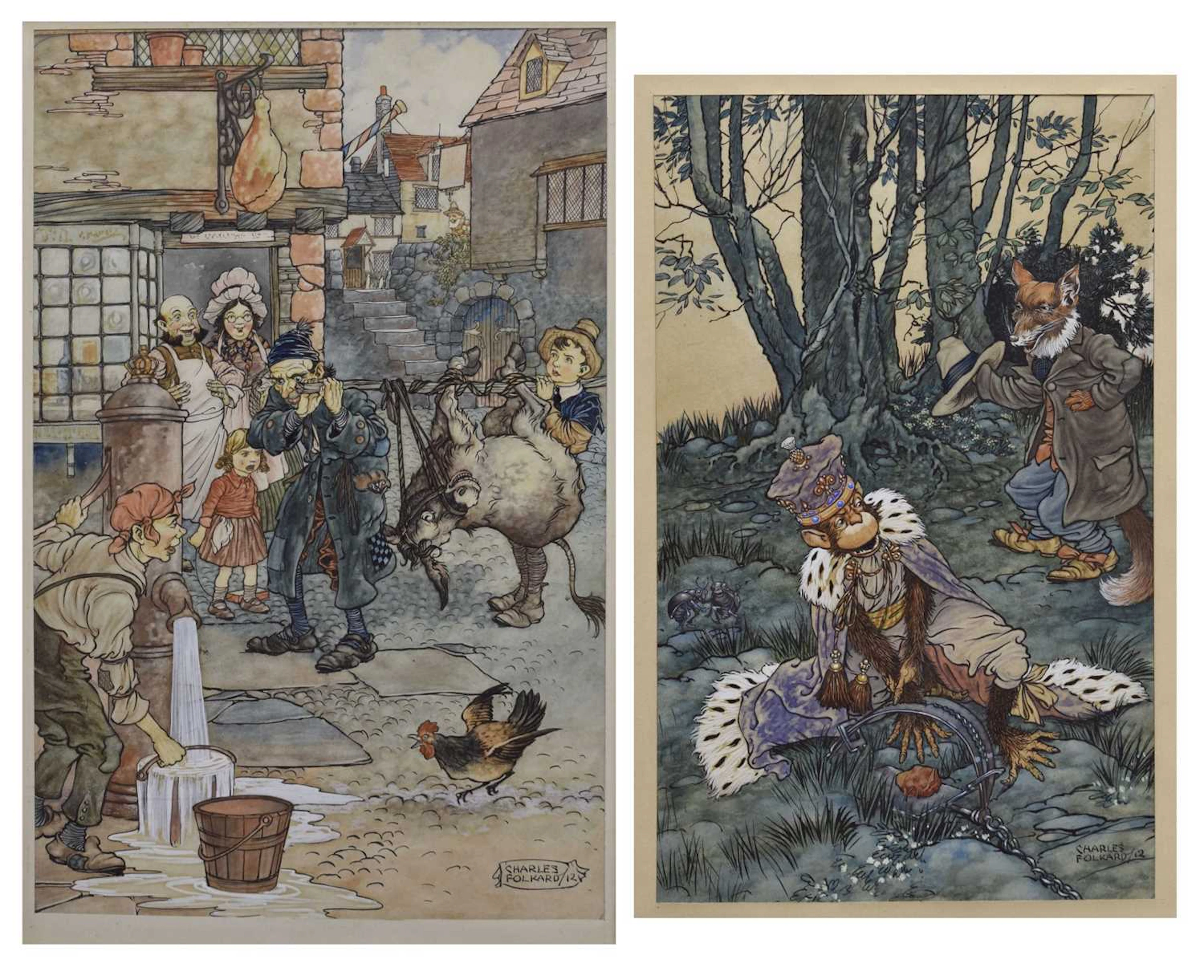 ARR Charles James Folkard (British 1878-1963) - Two watercolours illustrating
