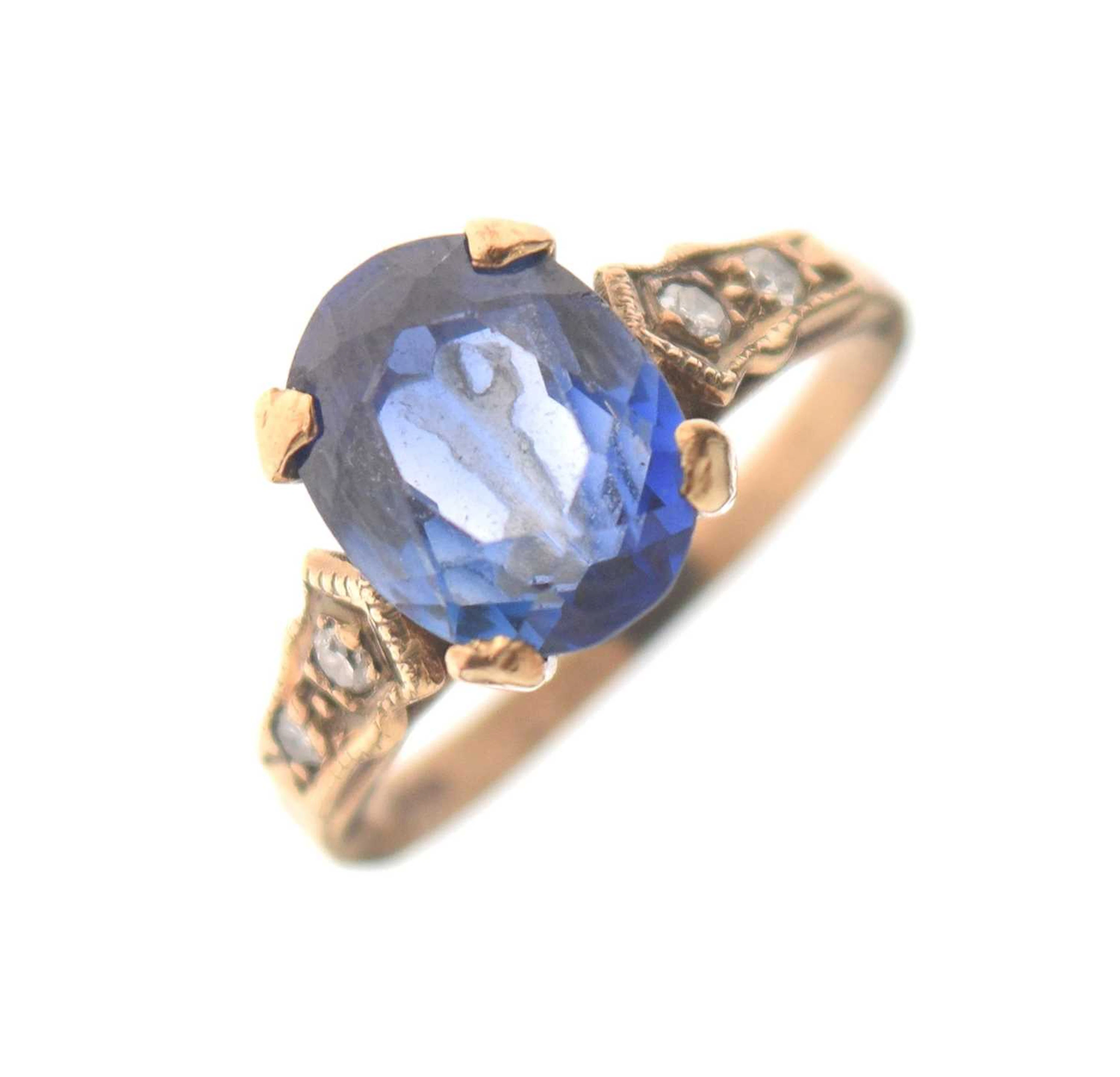 Sapphire and diamond dress ring
