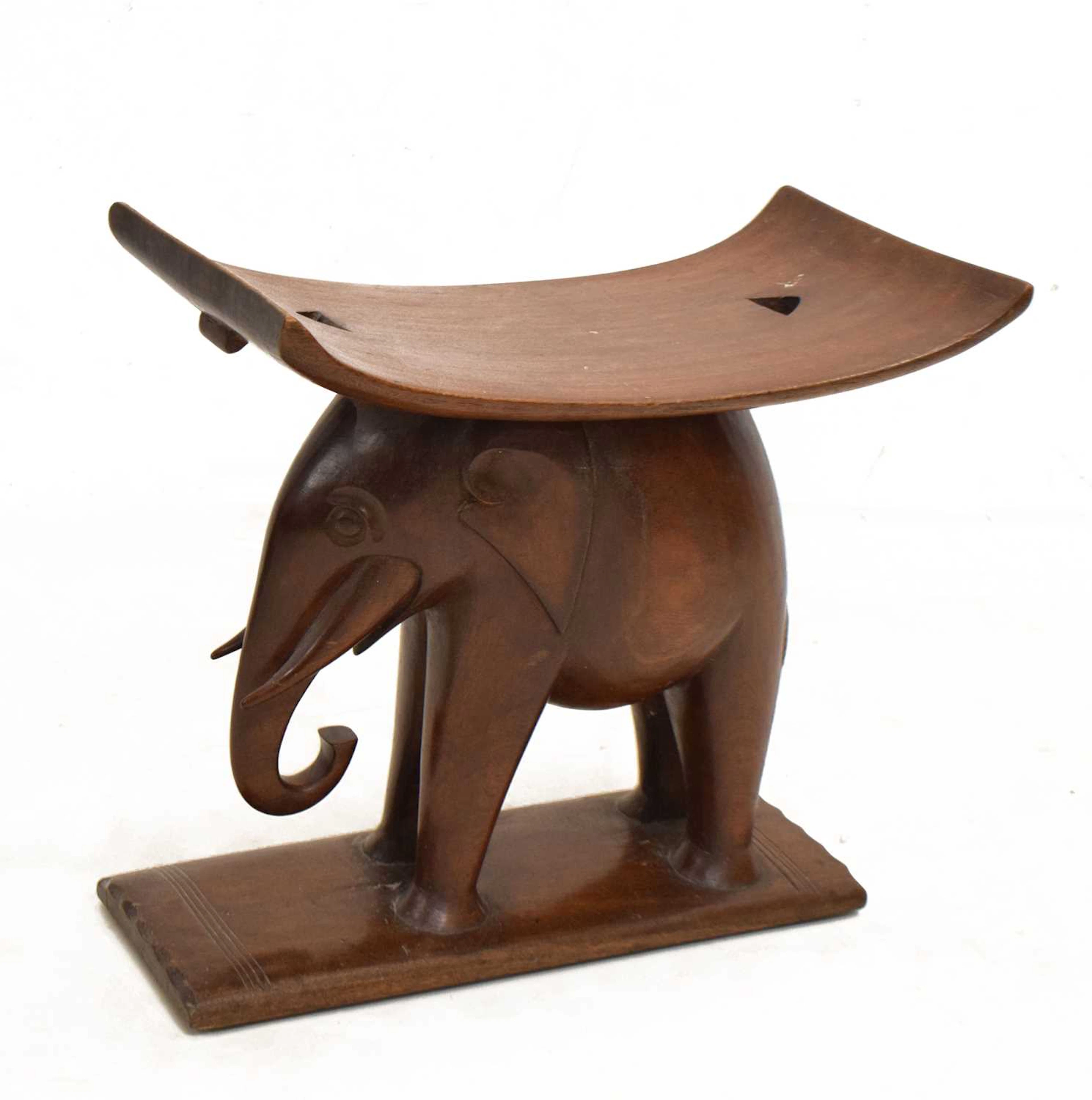 African elephant stool, Fante, Ghana