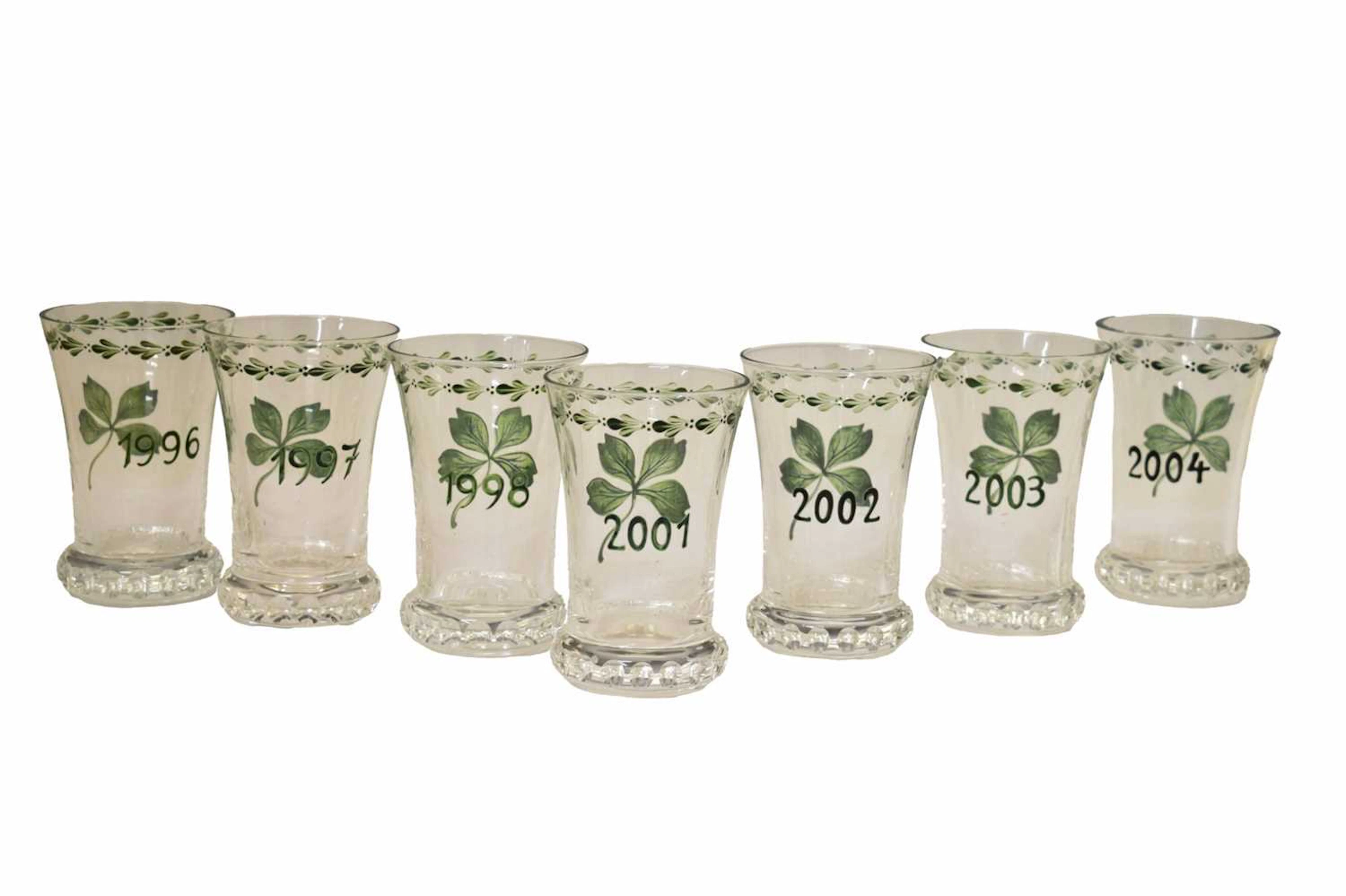 Maison Dior - Seven painted glass 'New Year' vases