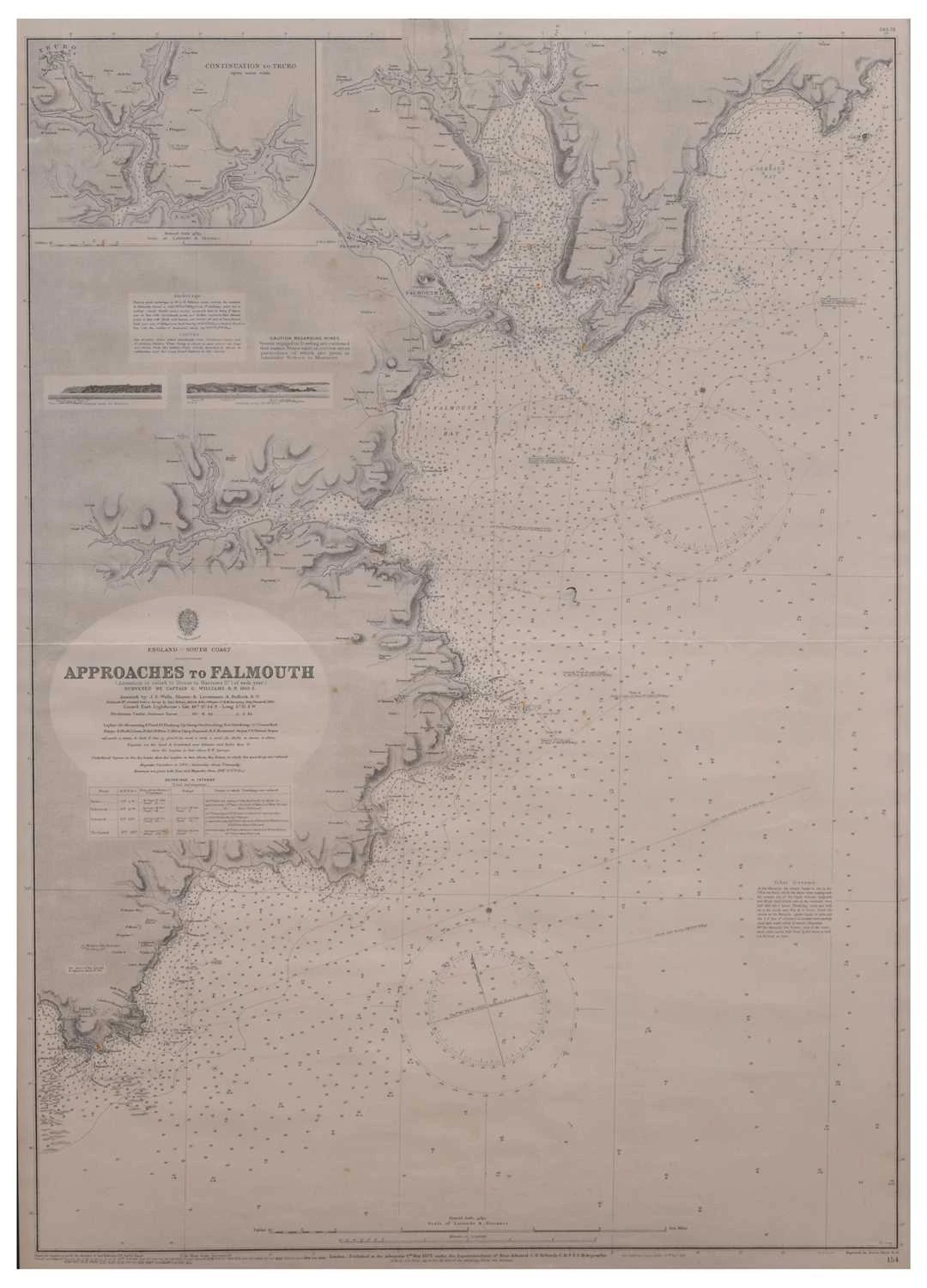 Captain G Williams R.N, Victorian uncoloured engraved sea chart
