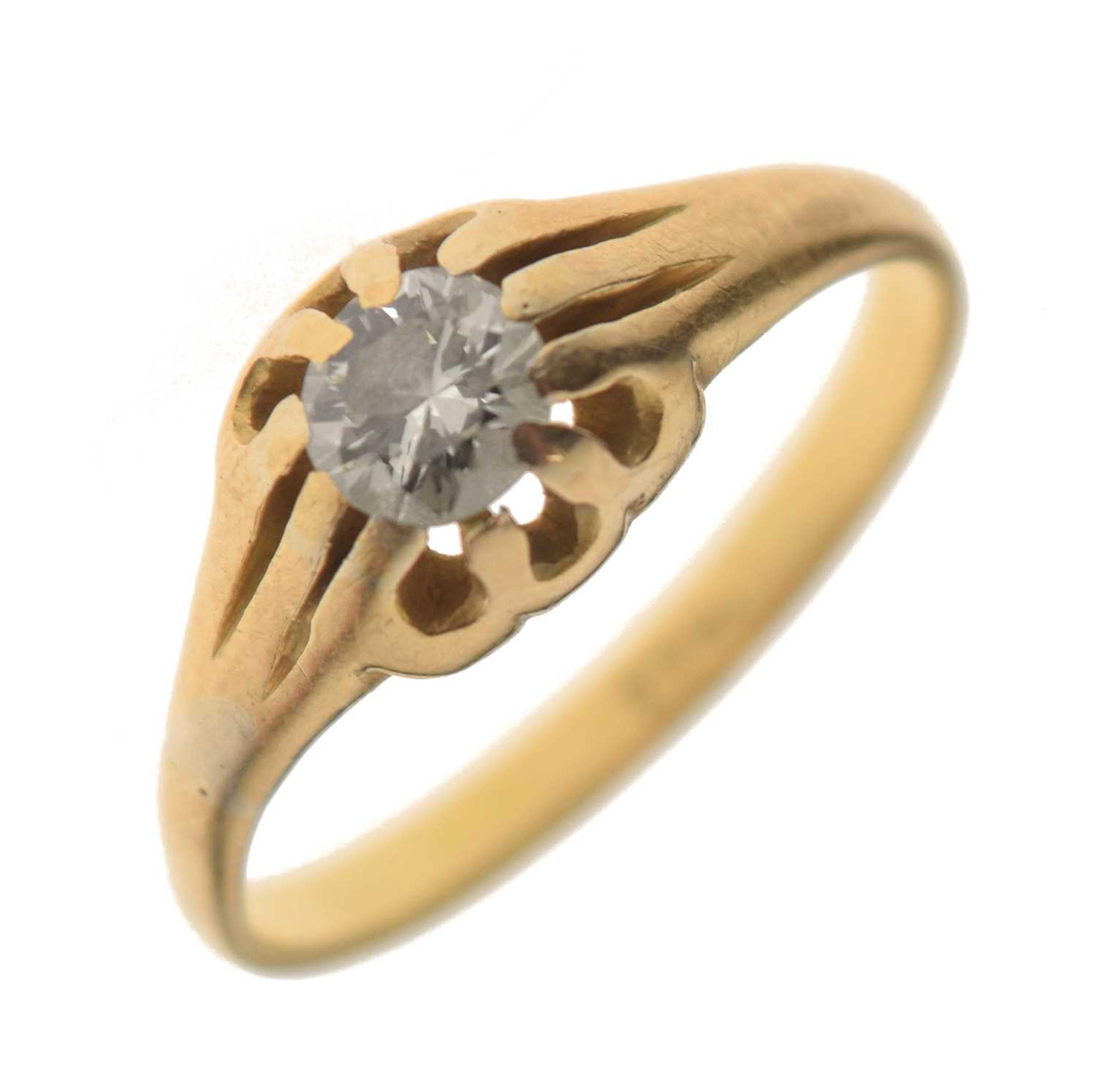Single stone diamond ring