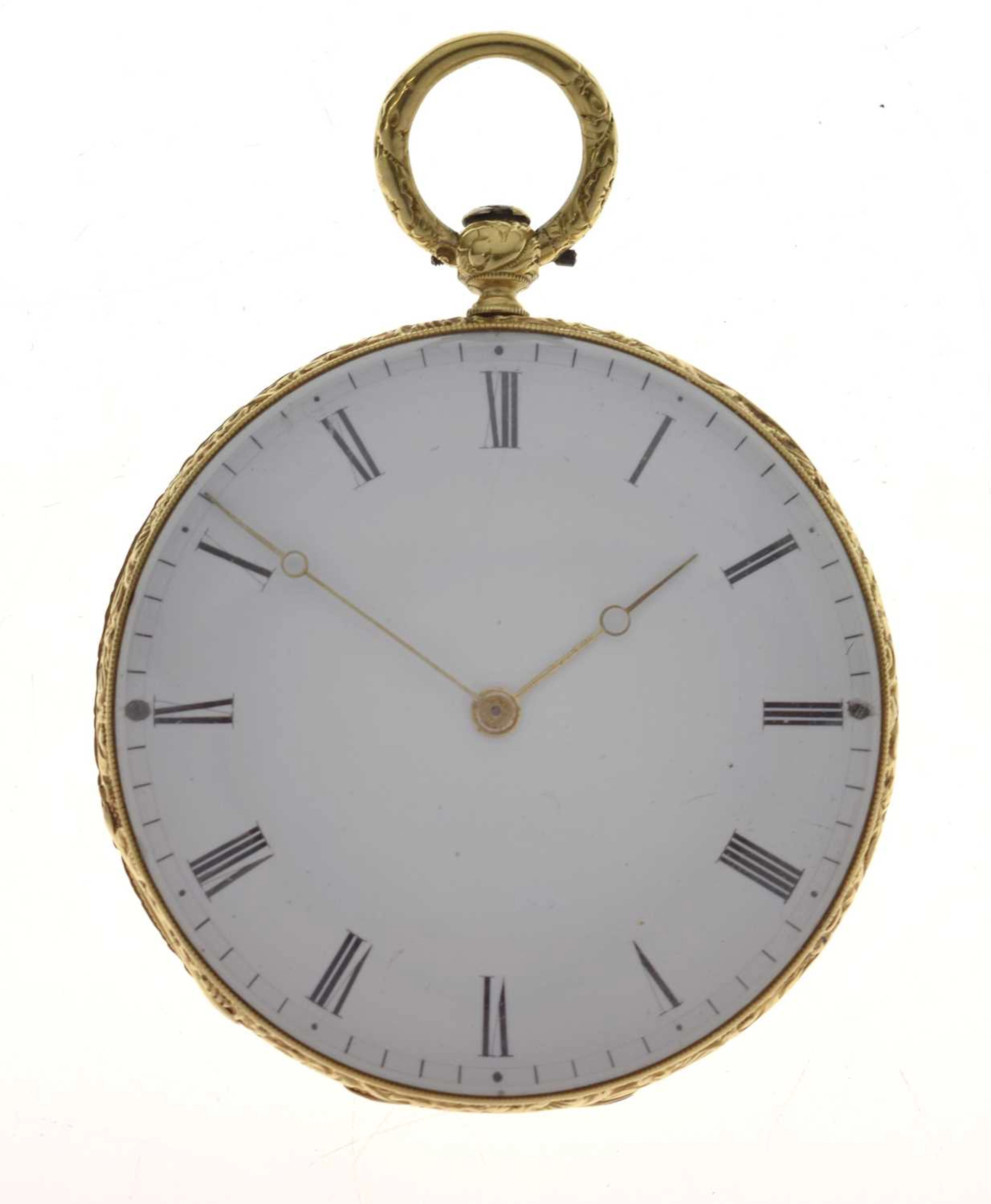 Robin A Paris, 19th century yellow metal cased pocket watch