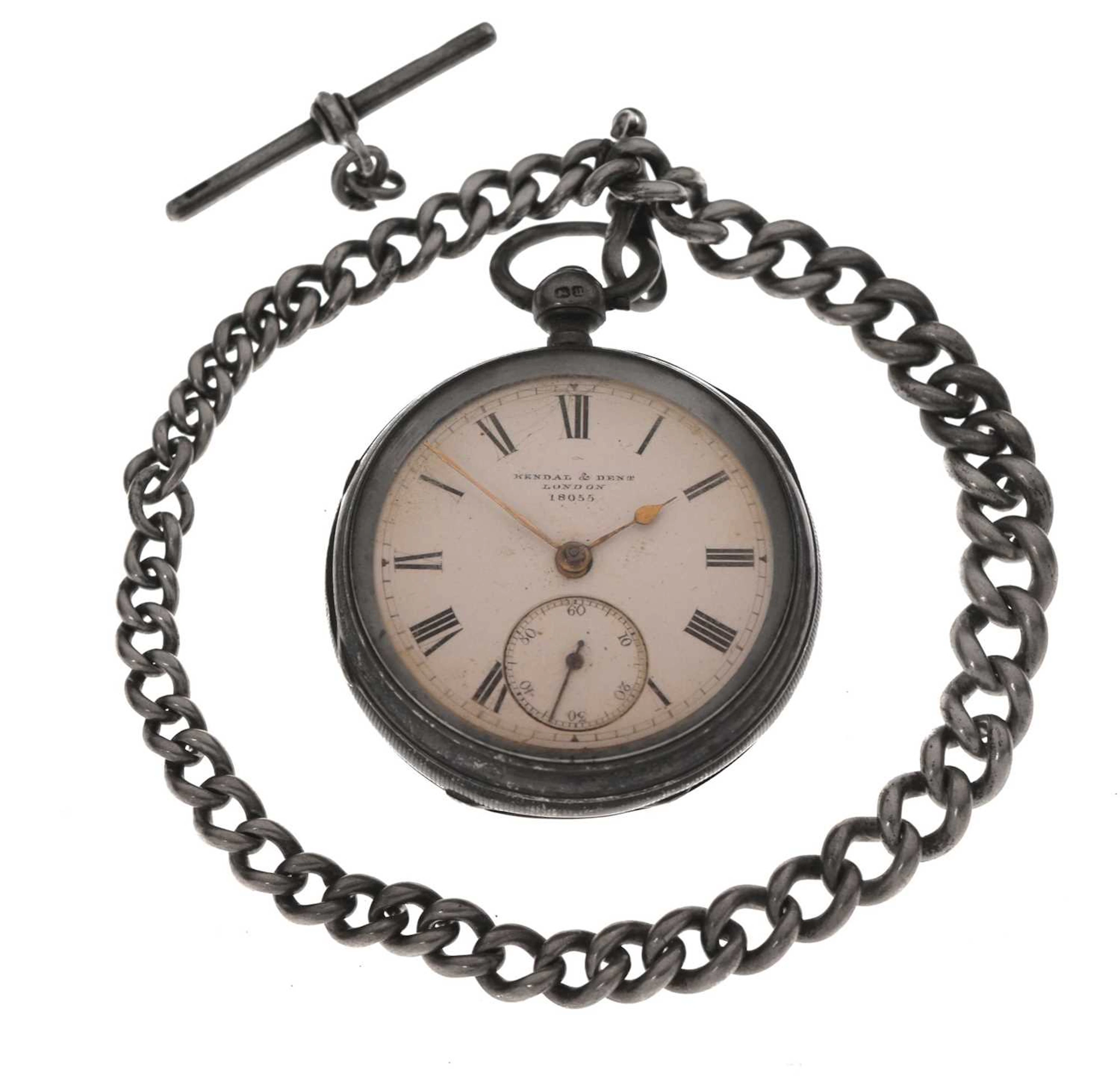 Late Victorian silver cased open face pocket watch