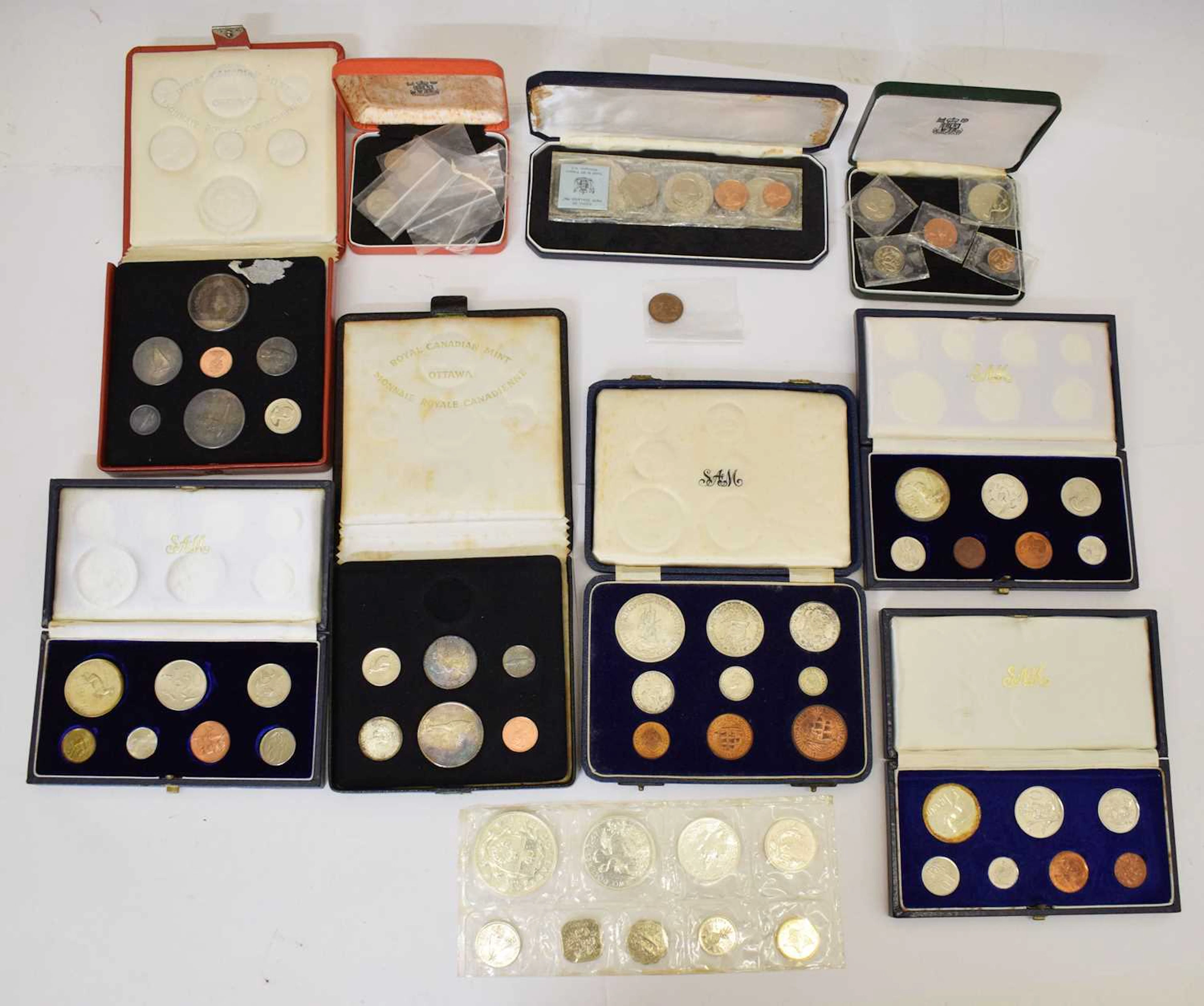 Various Commonwealth year coin sets, etc