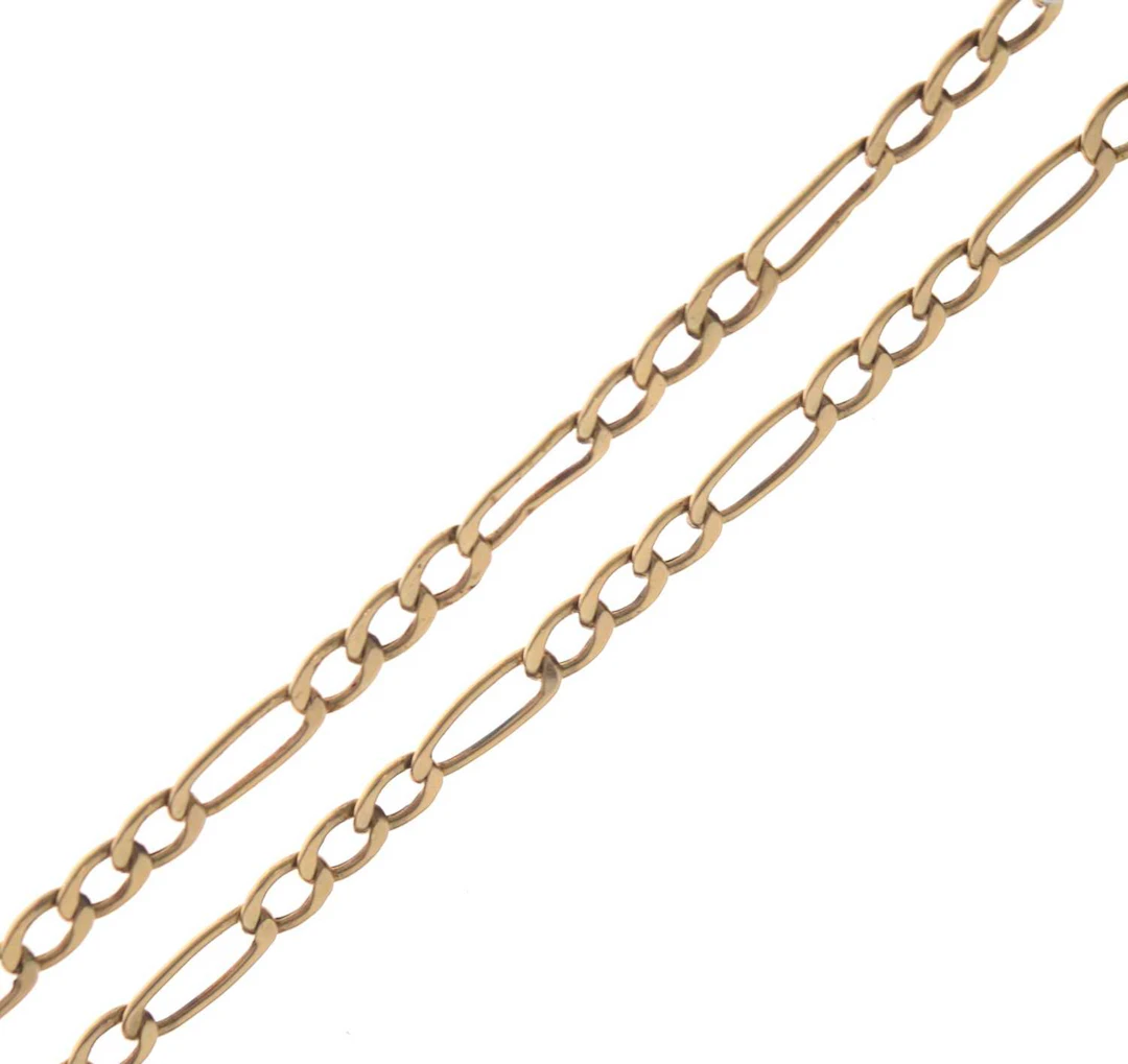 9ct gold figaro link necklace