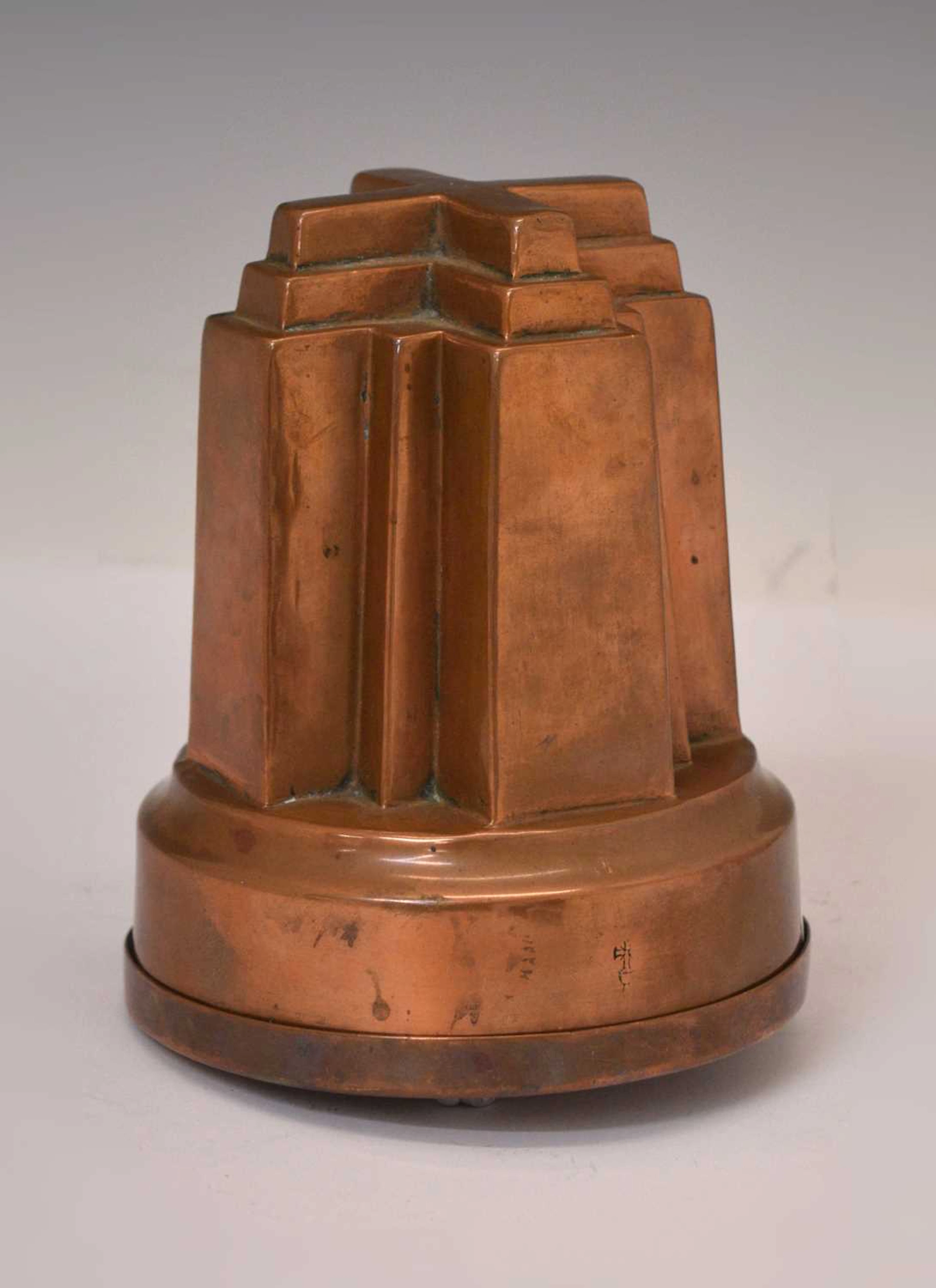Victorian 'Alexandra Cross' copper jelly mould by Benham & Froud