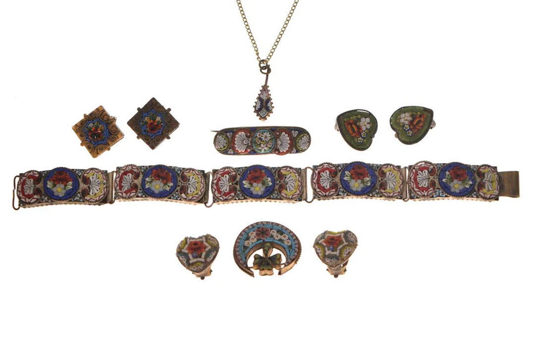 Assorted micro mosaic jewellery