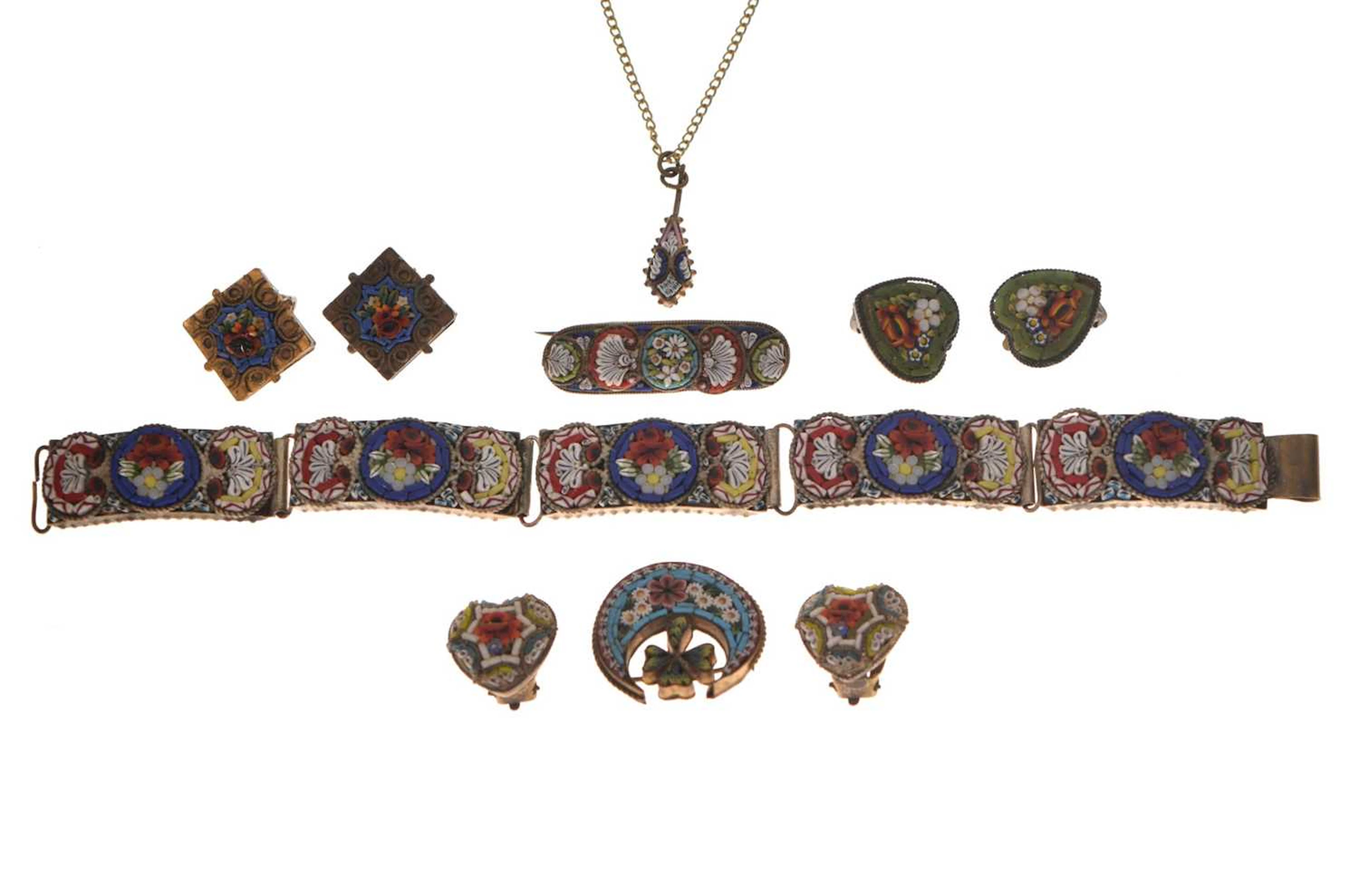 Assorted micro mosaic jewellery