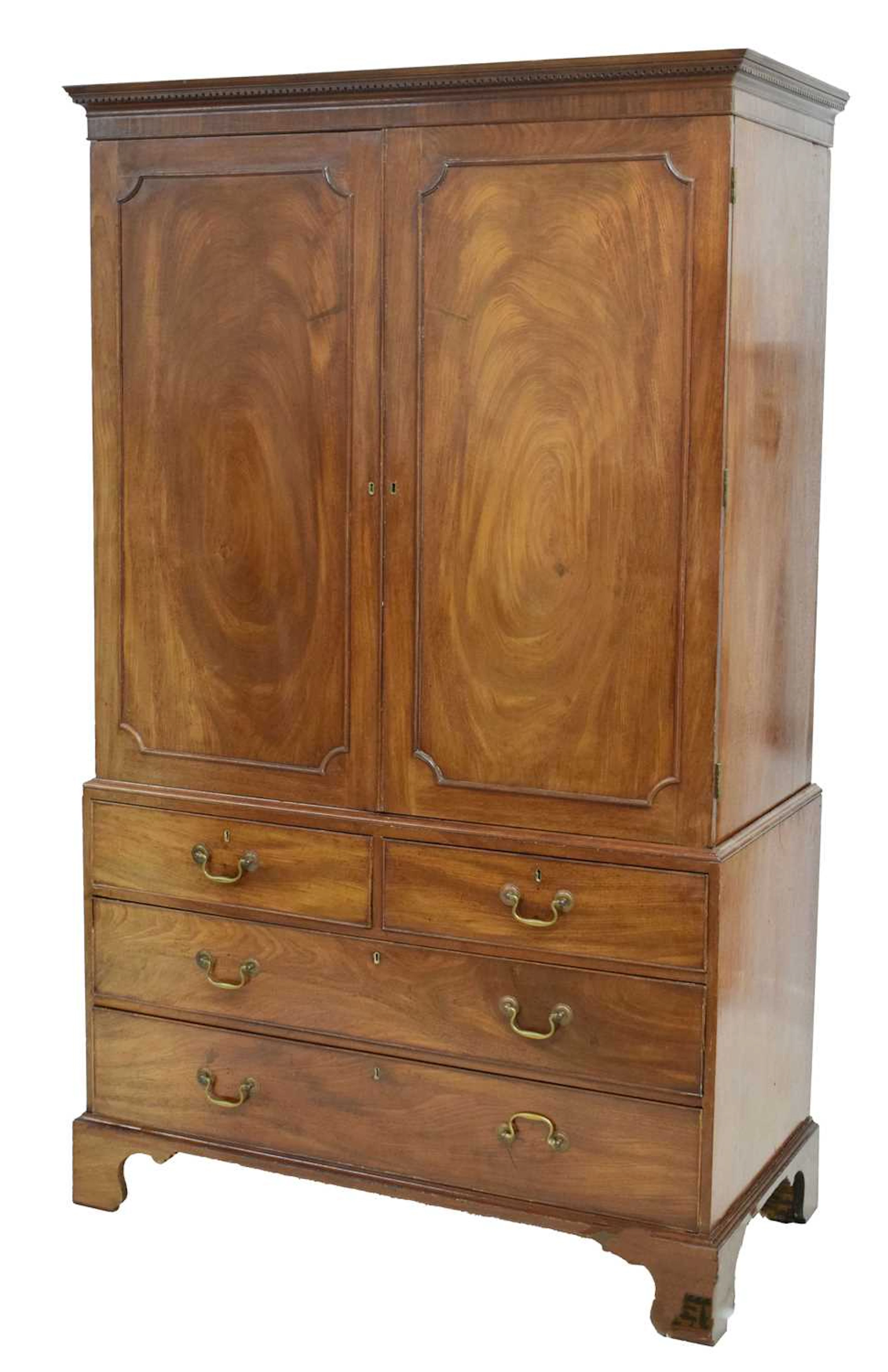 George III mahogany linen press