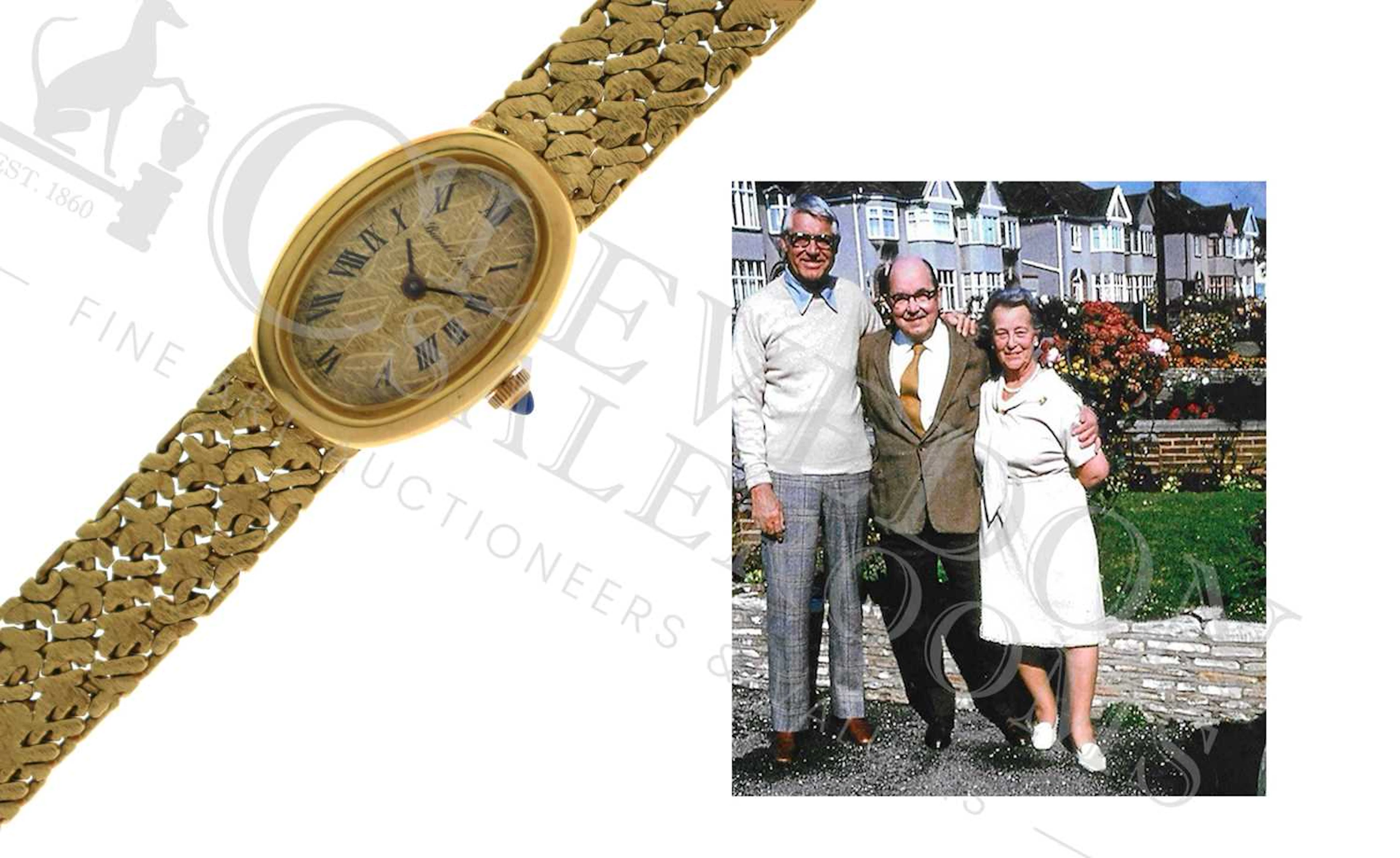 Bueche Girod - Lady's 18ct gold bracelet watch (gifted by Cary Grant)
