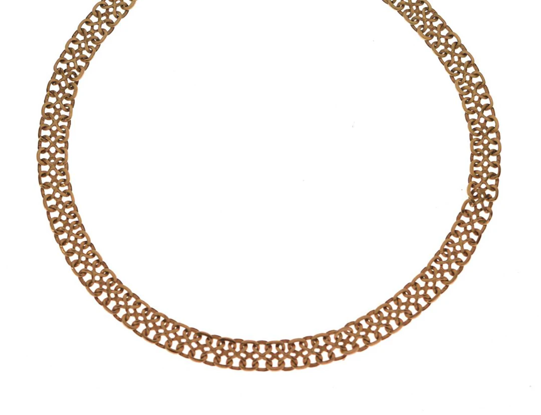 9ct gold fancy link necklace