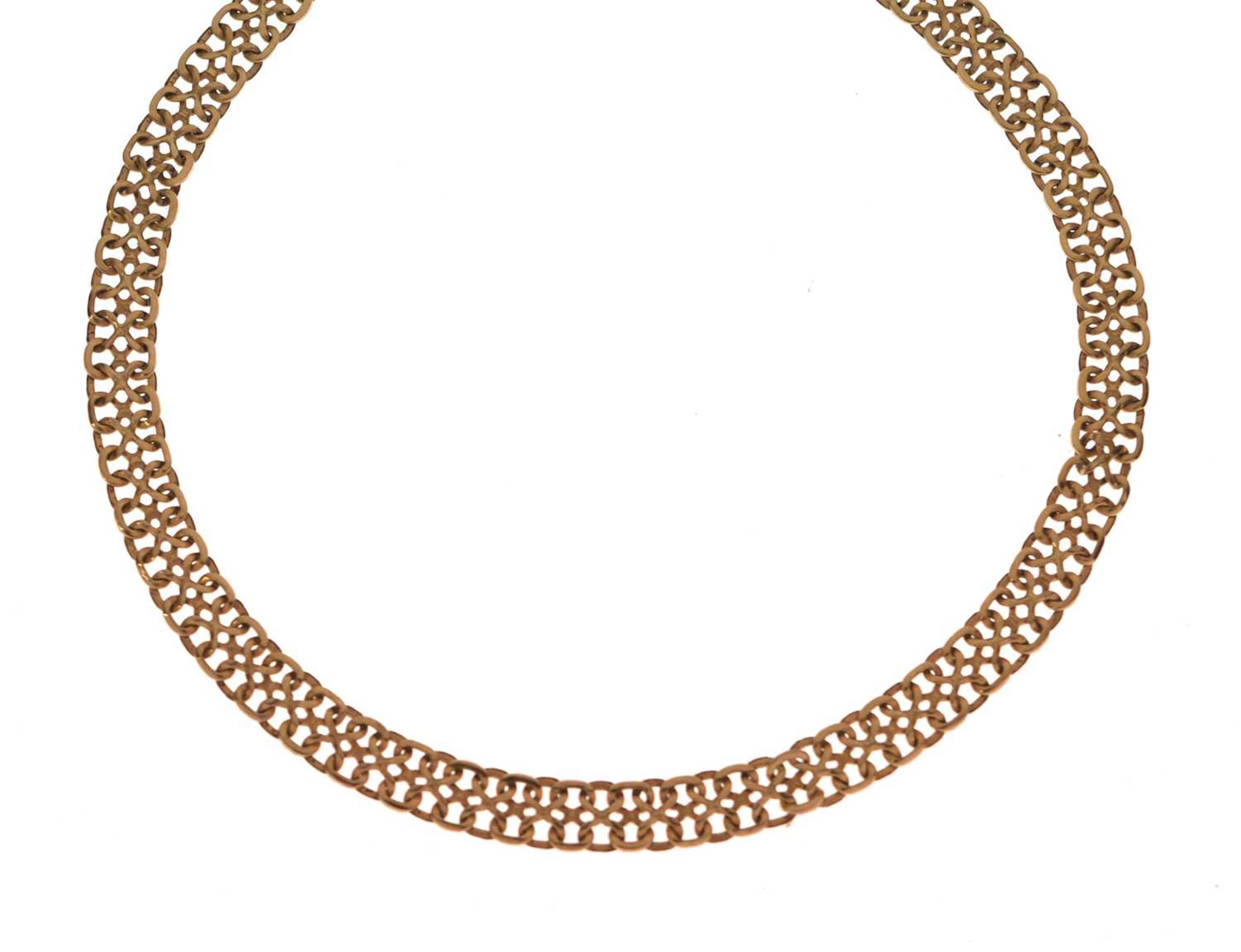 9ct gold fancy link necklace