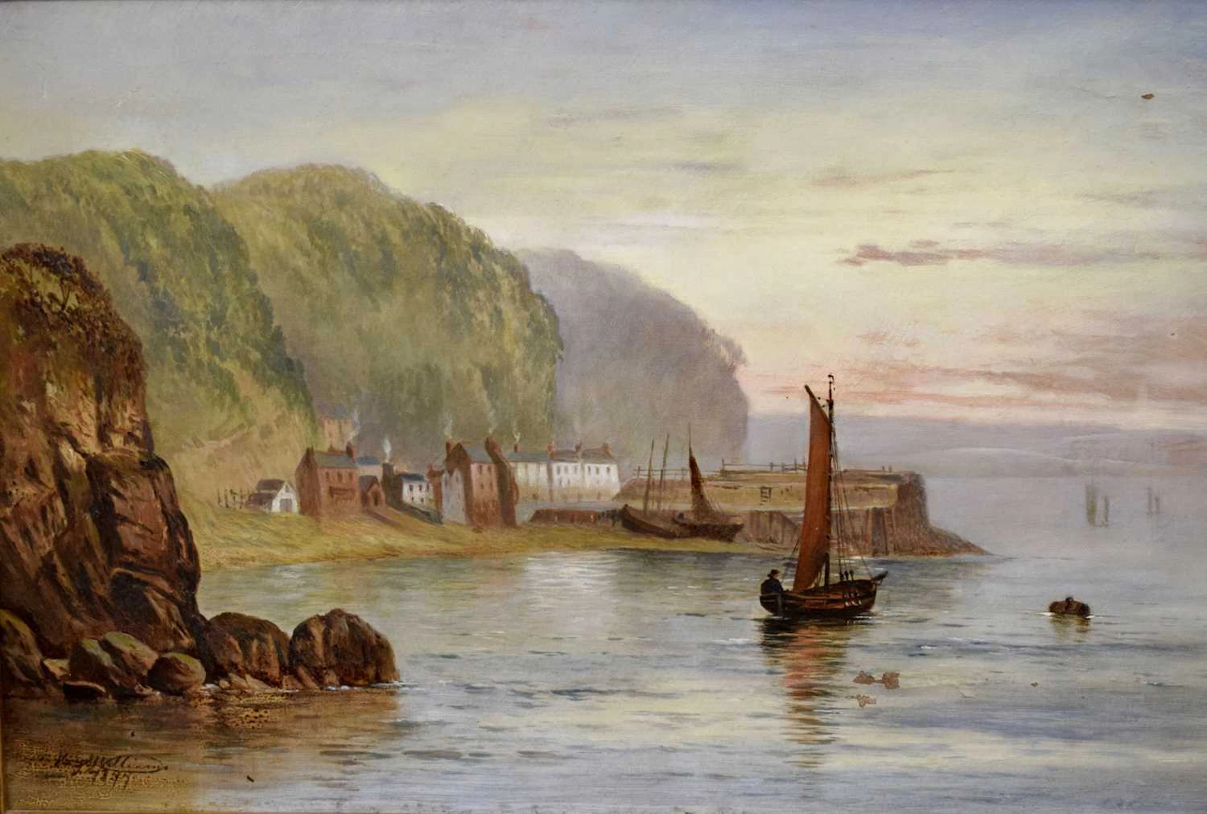 Late 19th century oil on canvas - 'Coastal Scene'