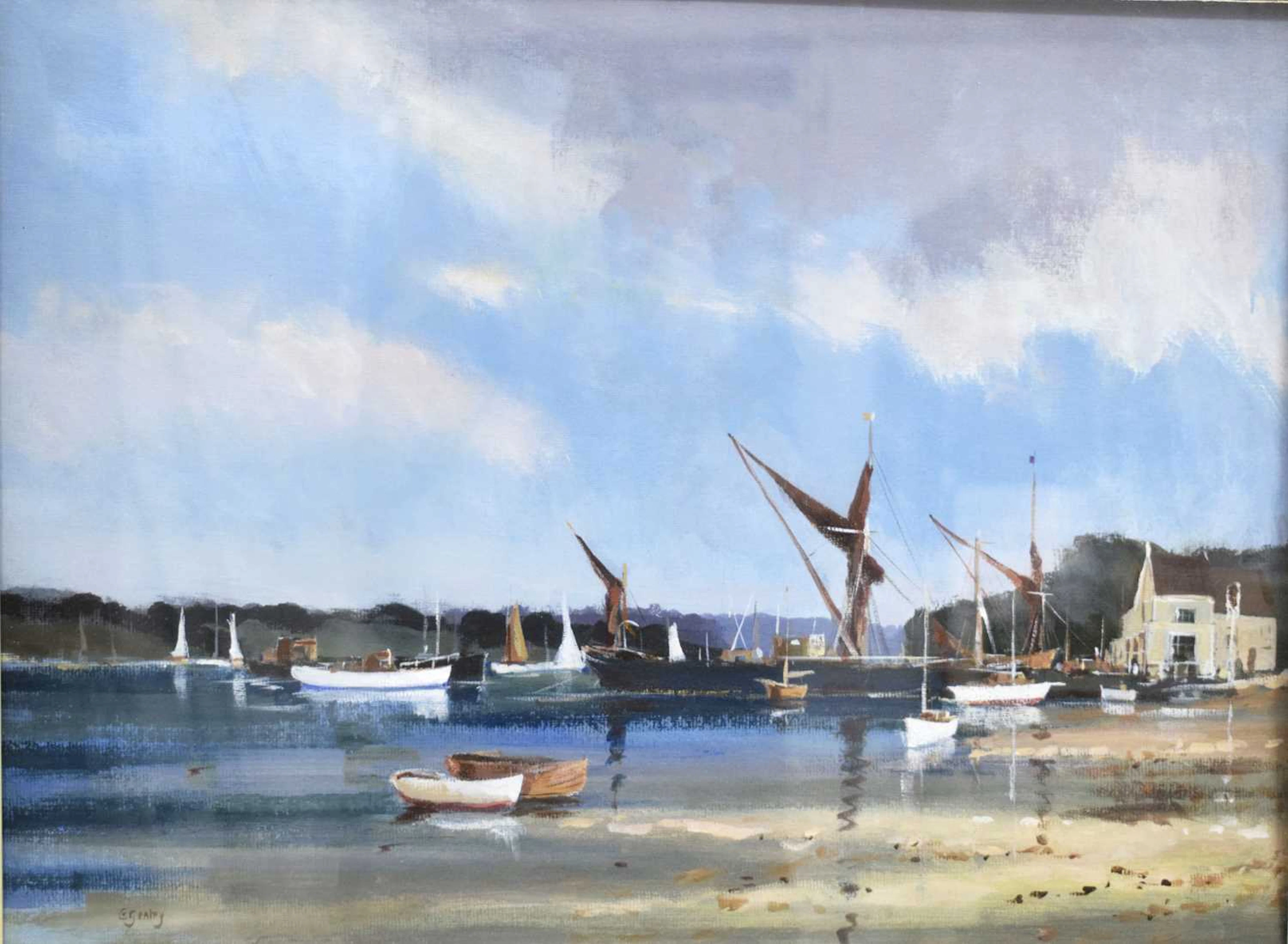 ARR Edward (Ted) Gentry, (b. 1943) - Oil on board - Pin Mill