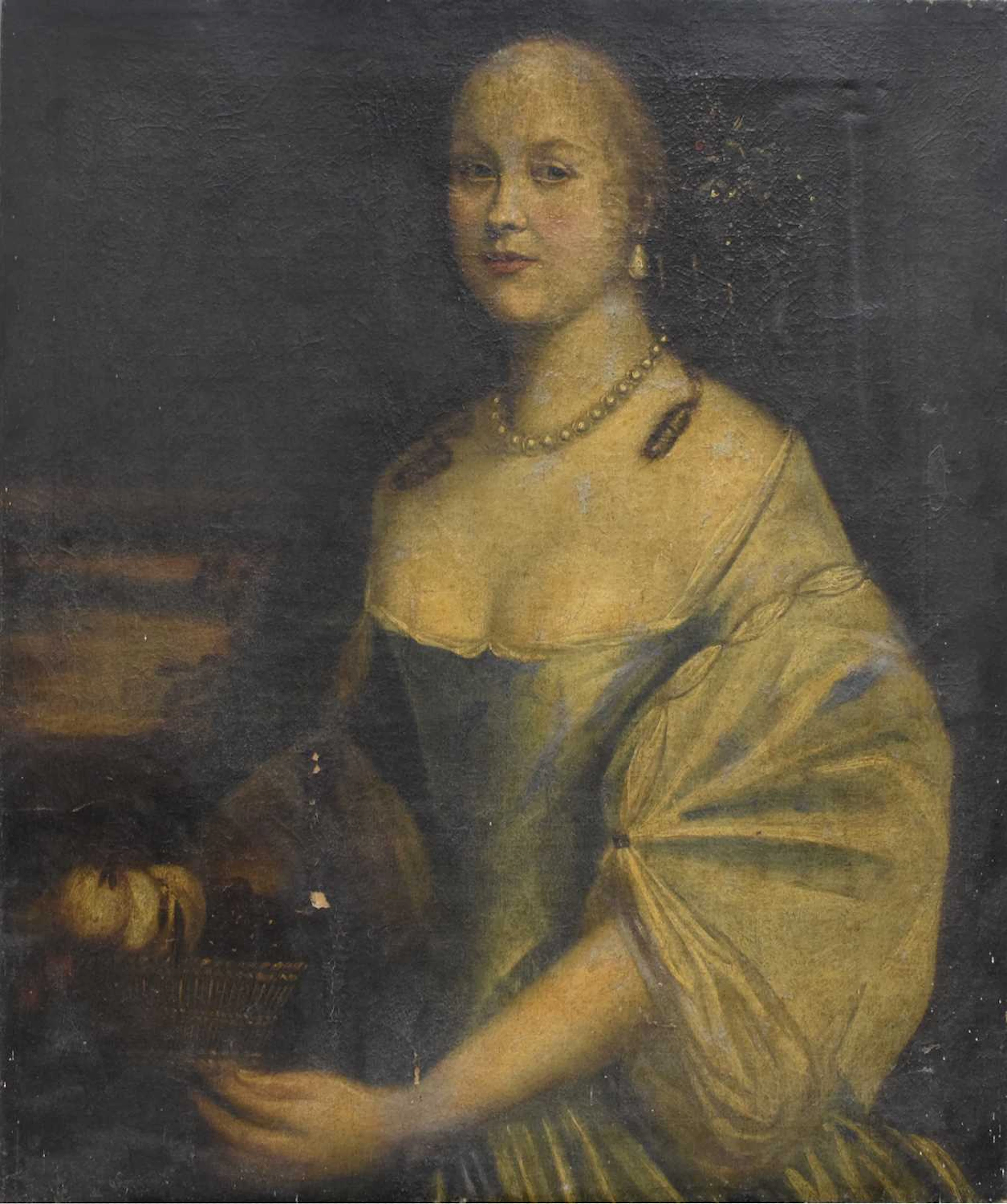 18th century English School - Oil on canvas - Portrait of a lady with