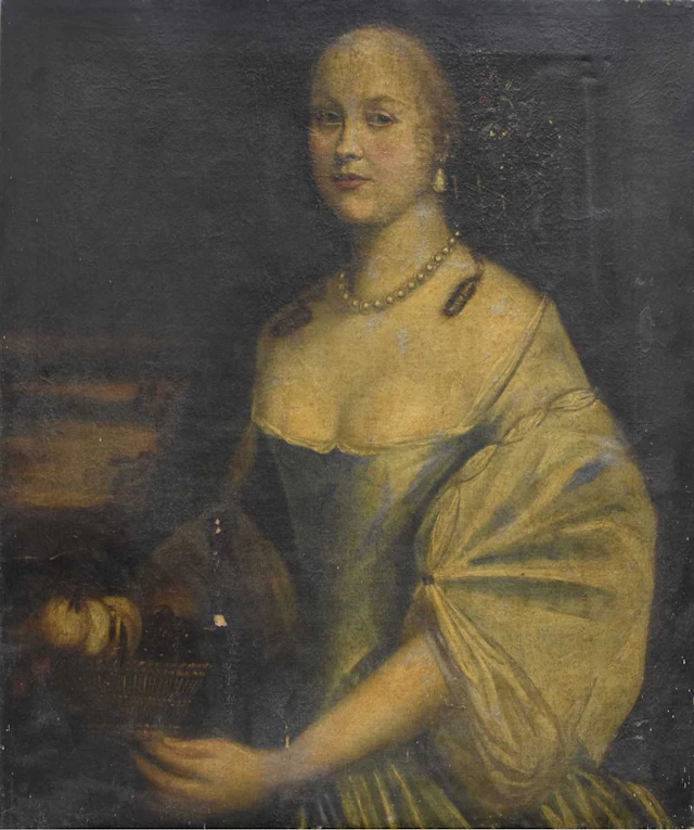 18th century English School - Oil on canvas - Portrait of a lady with