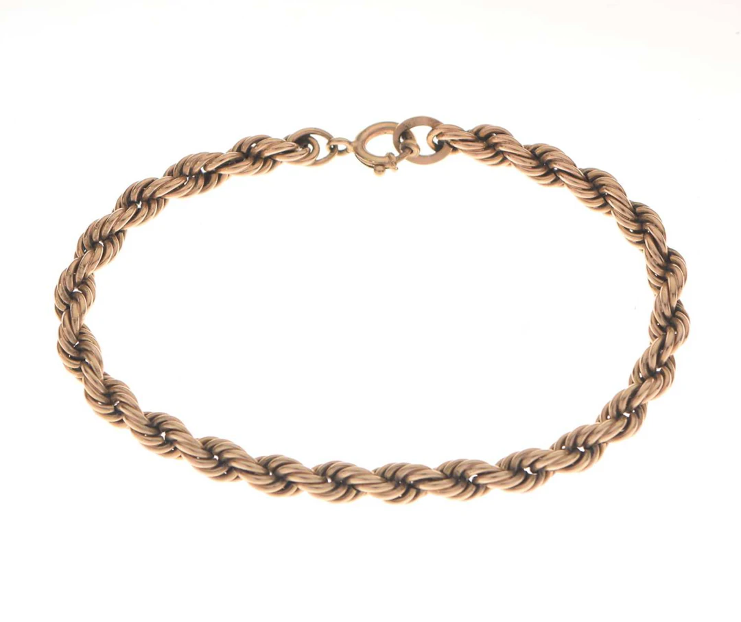 9ct gold rope link bracelet