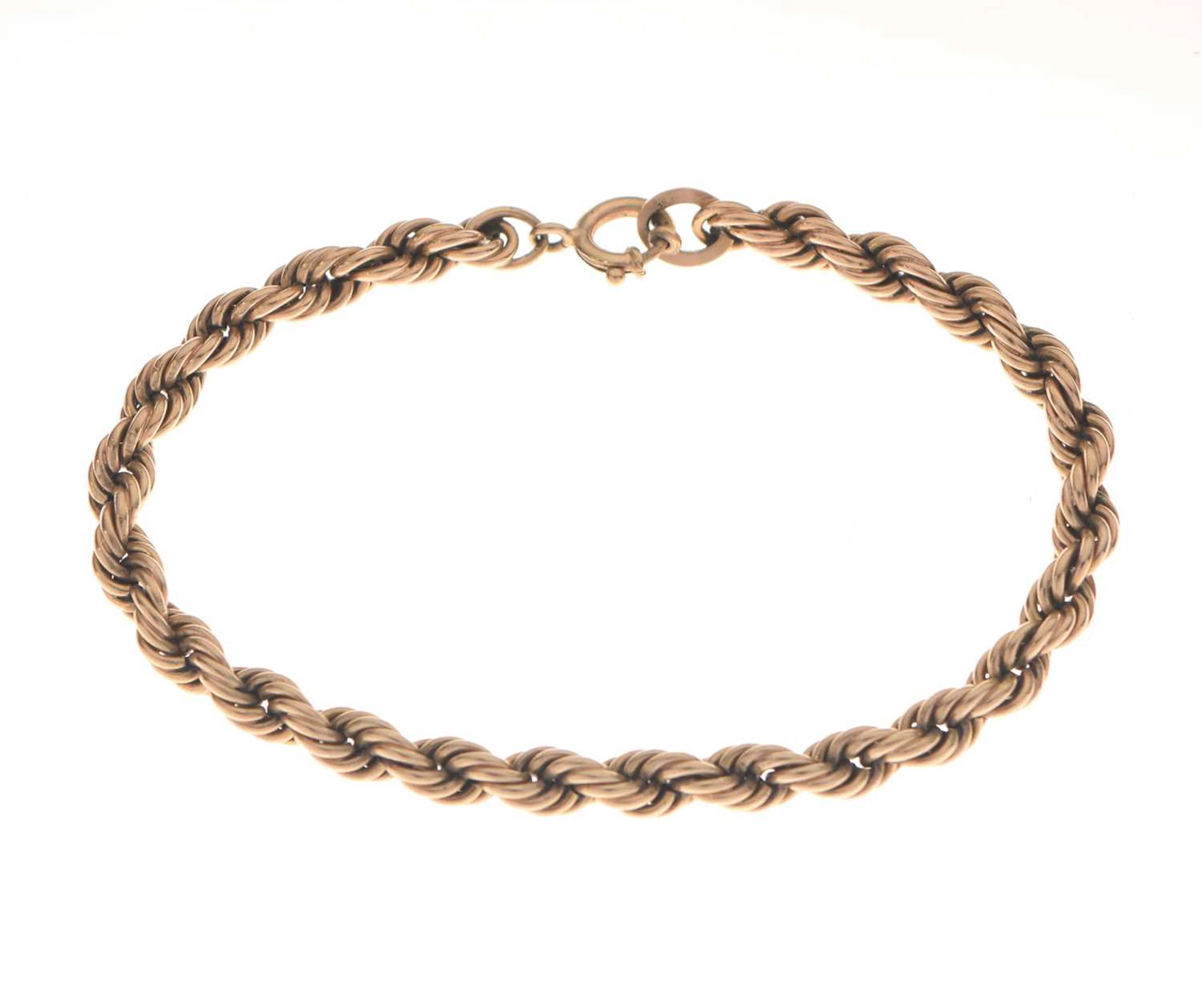 9ct gold rope link bracelet
