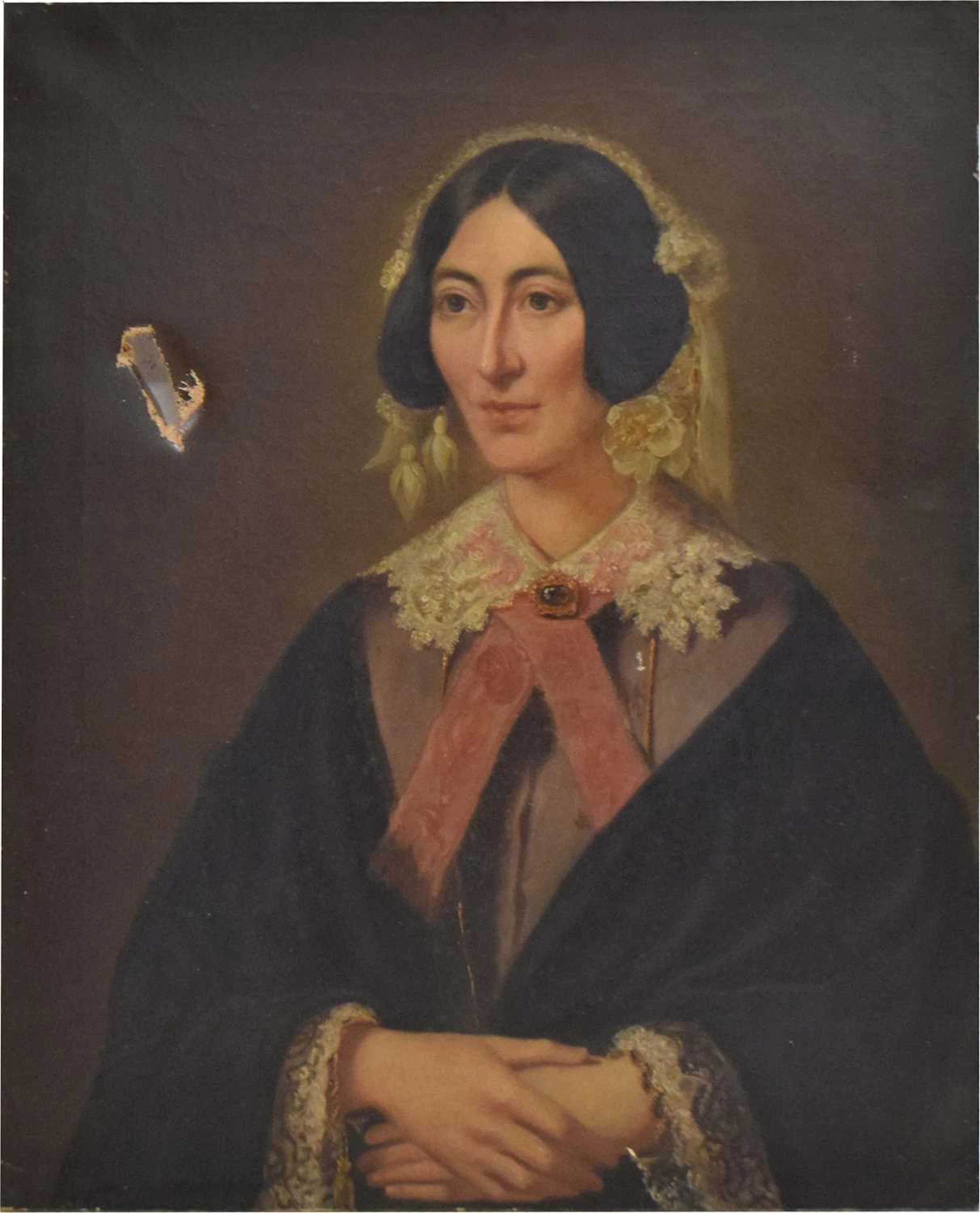 English 19th century school - Oil on canvas - Portrait of a Victorian lady