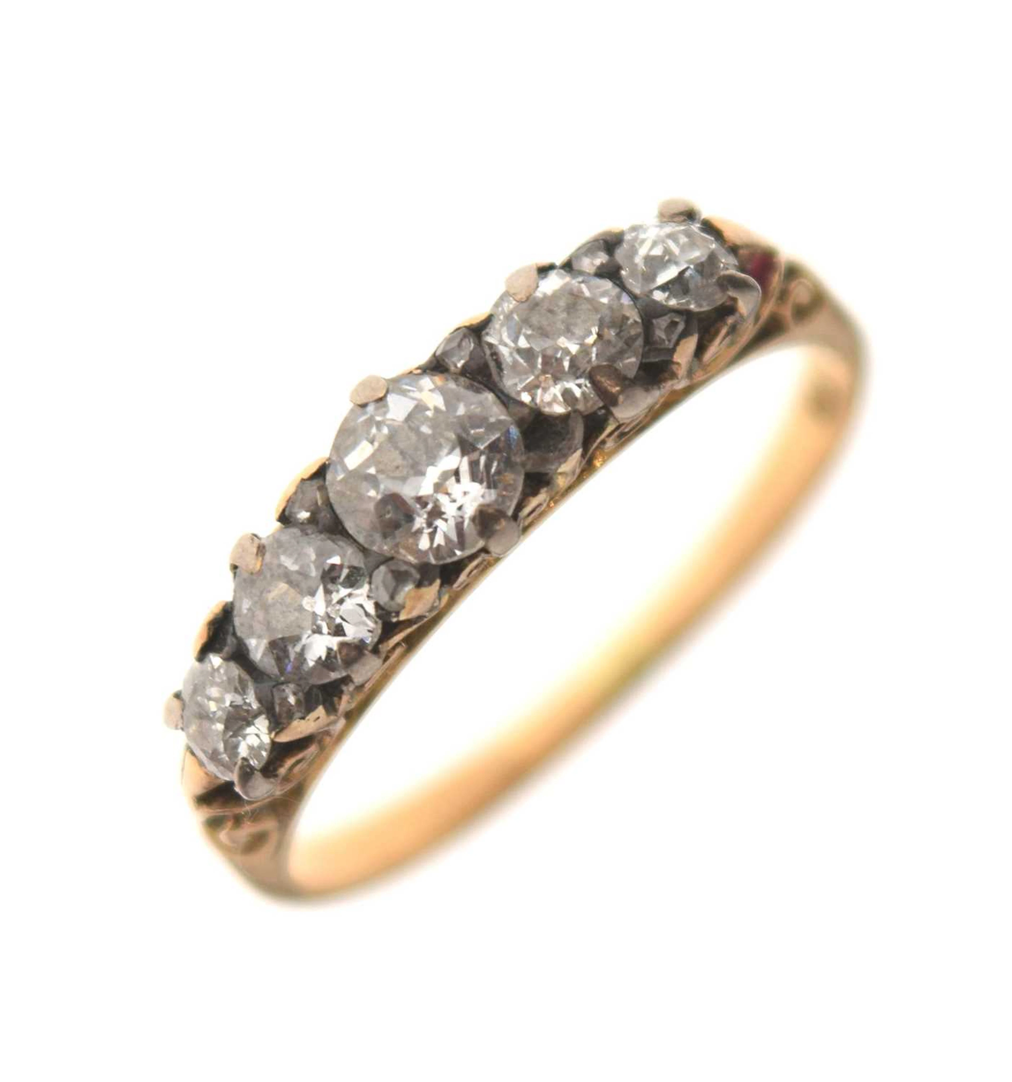 Early 20th century diamond five-stone ring