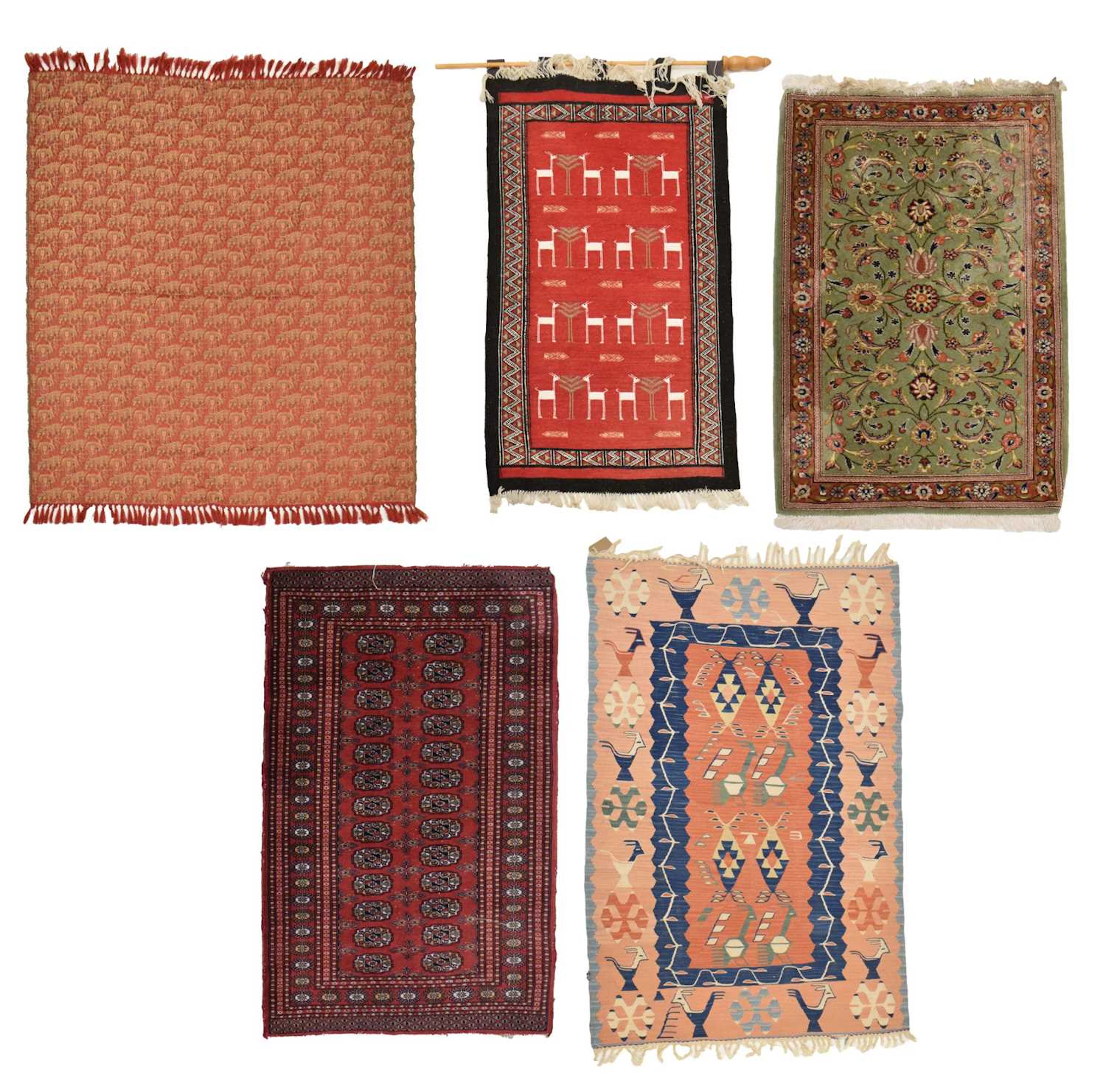 Collection of Middle Eastern rugs and kilims