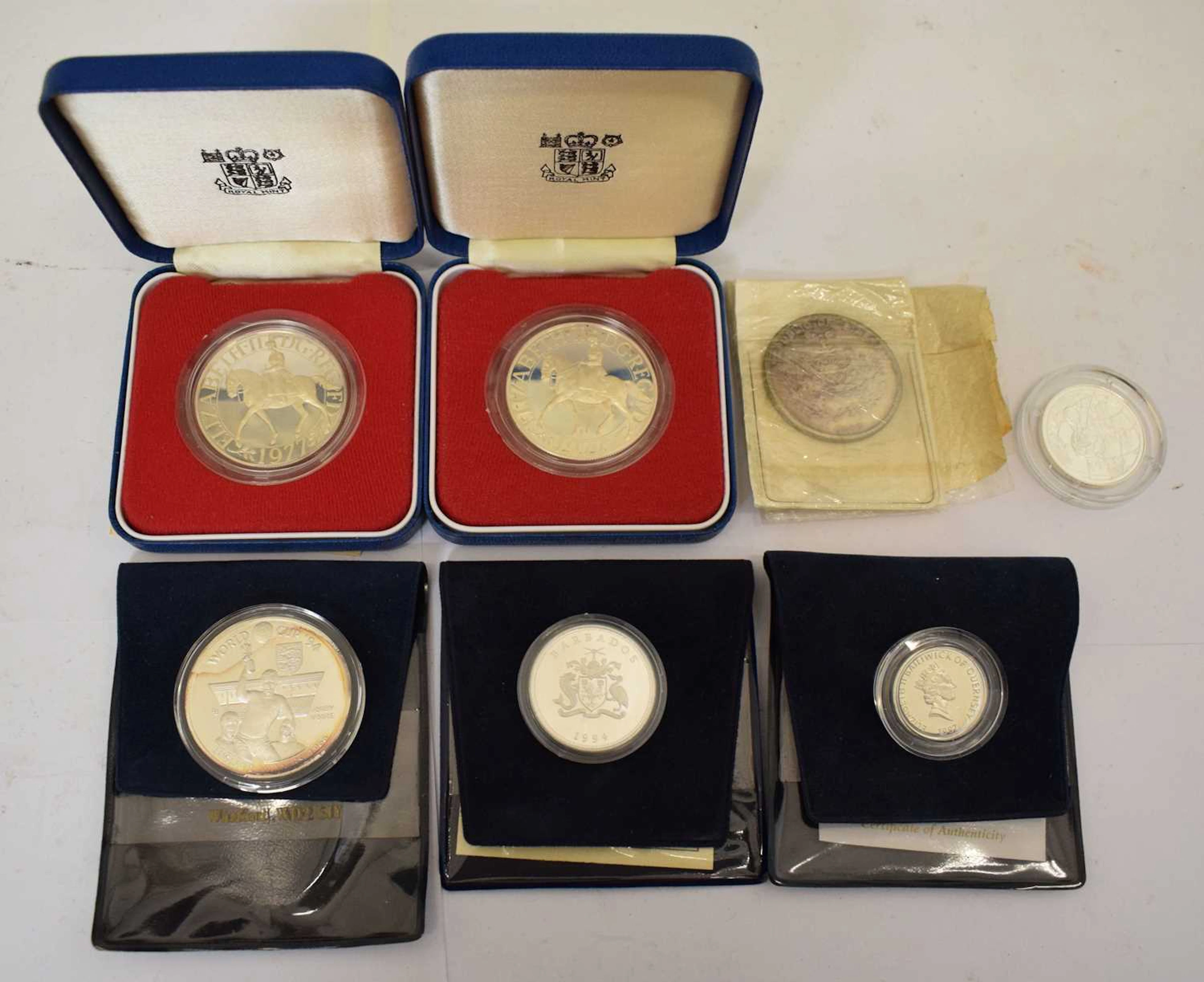 Collection of silver presentation coins