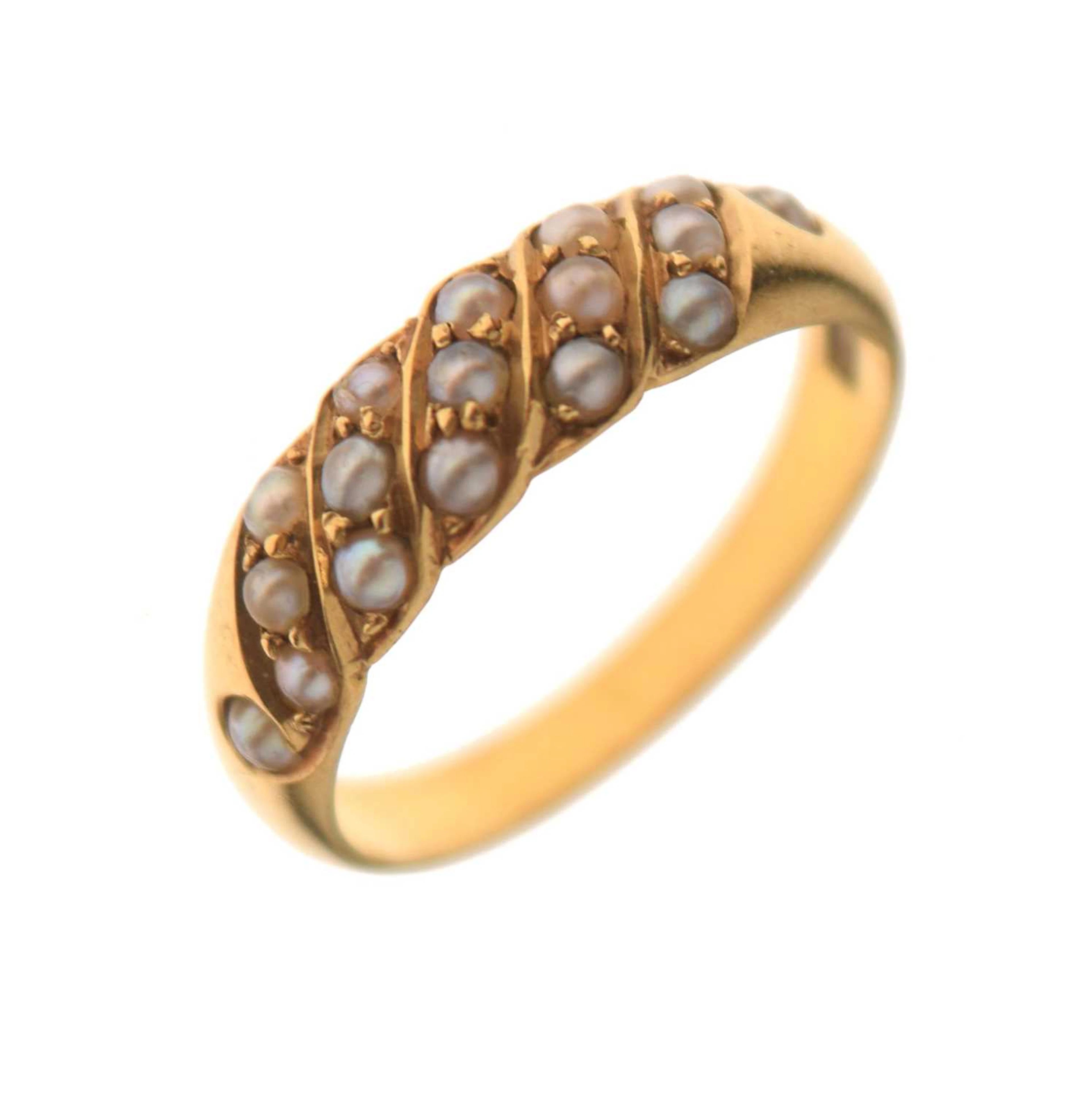 Early 20th century seed pearls dress ring
