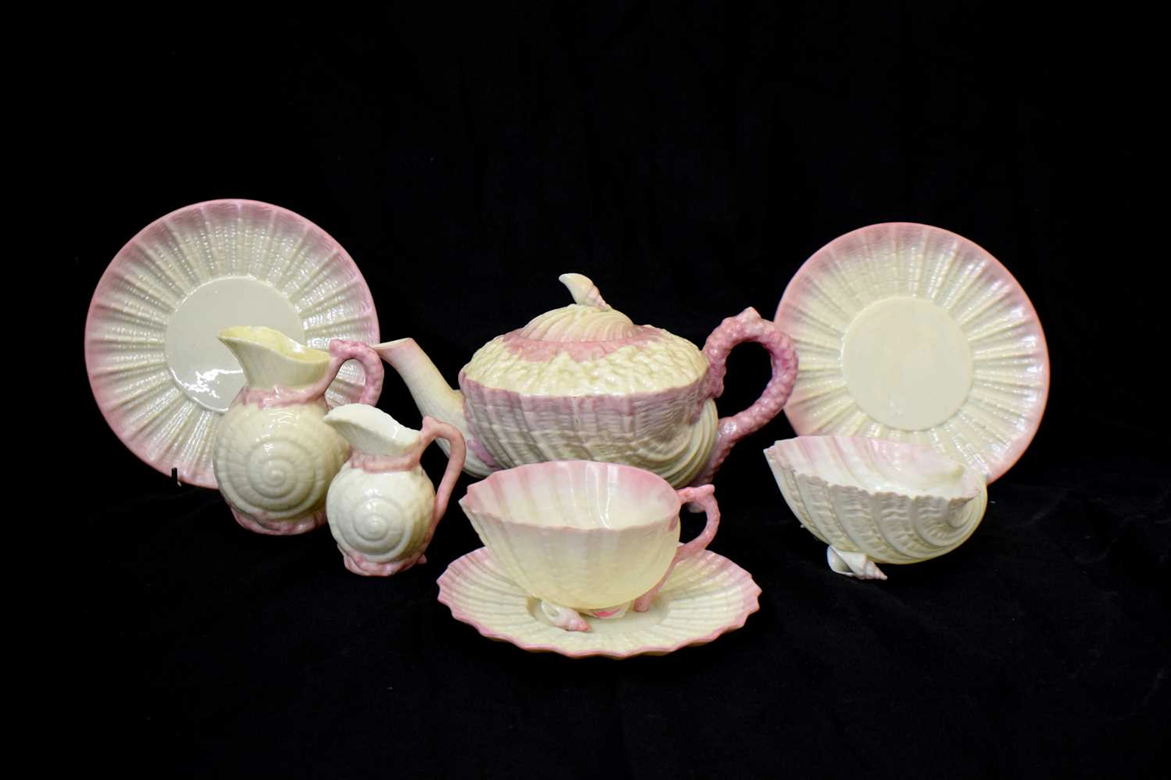 Belleek second period (1891-1926) 'Neptune' part tea service