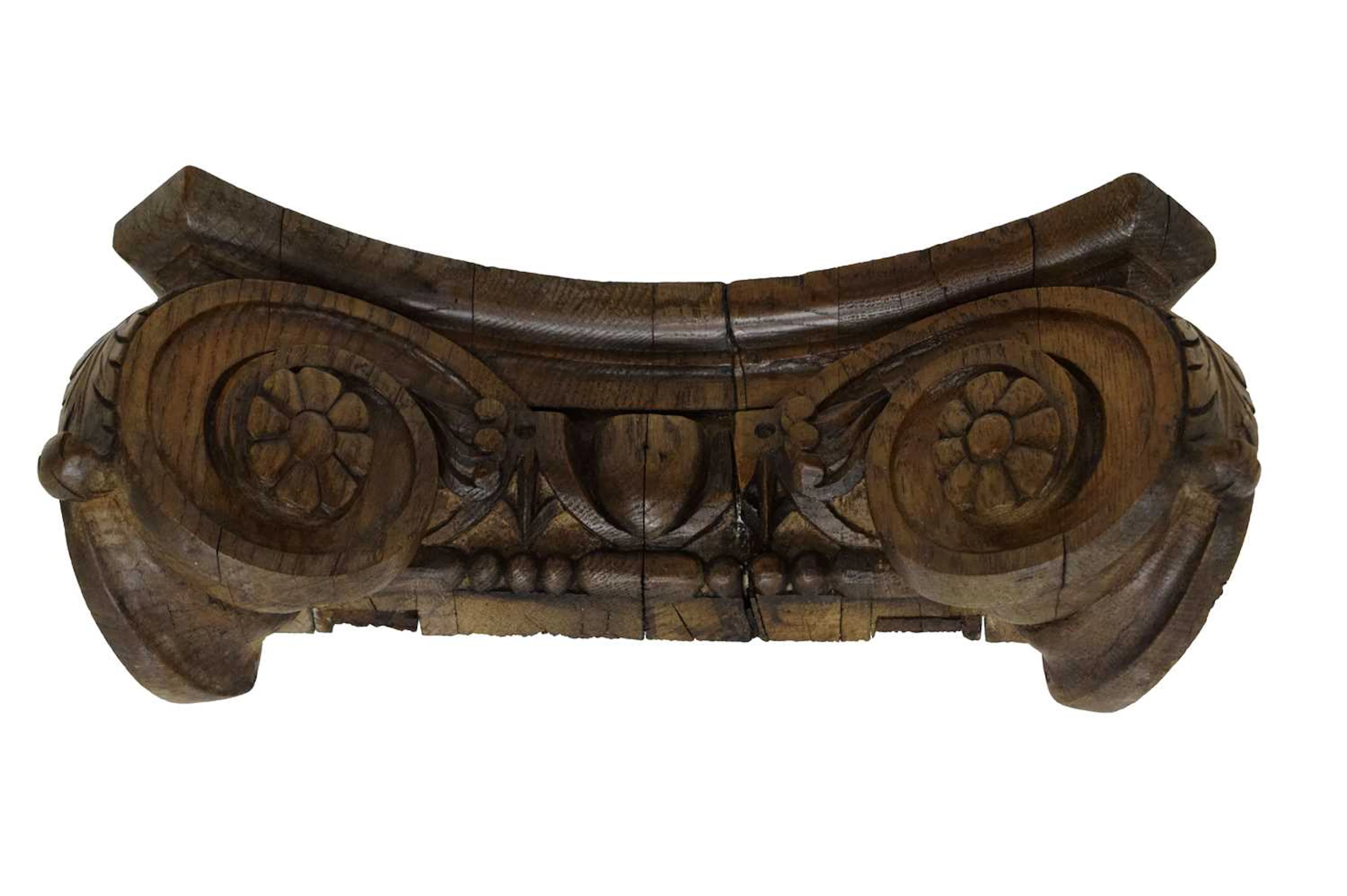 19th century carved oak capital