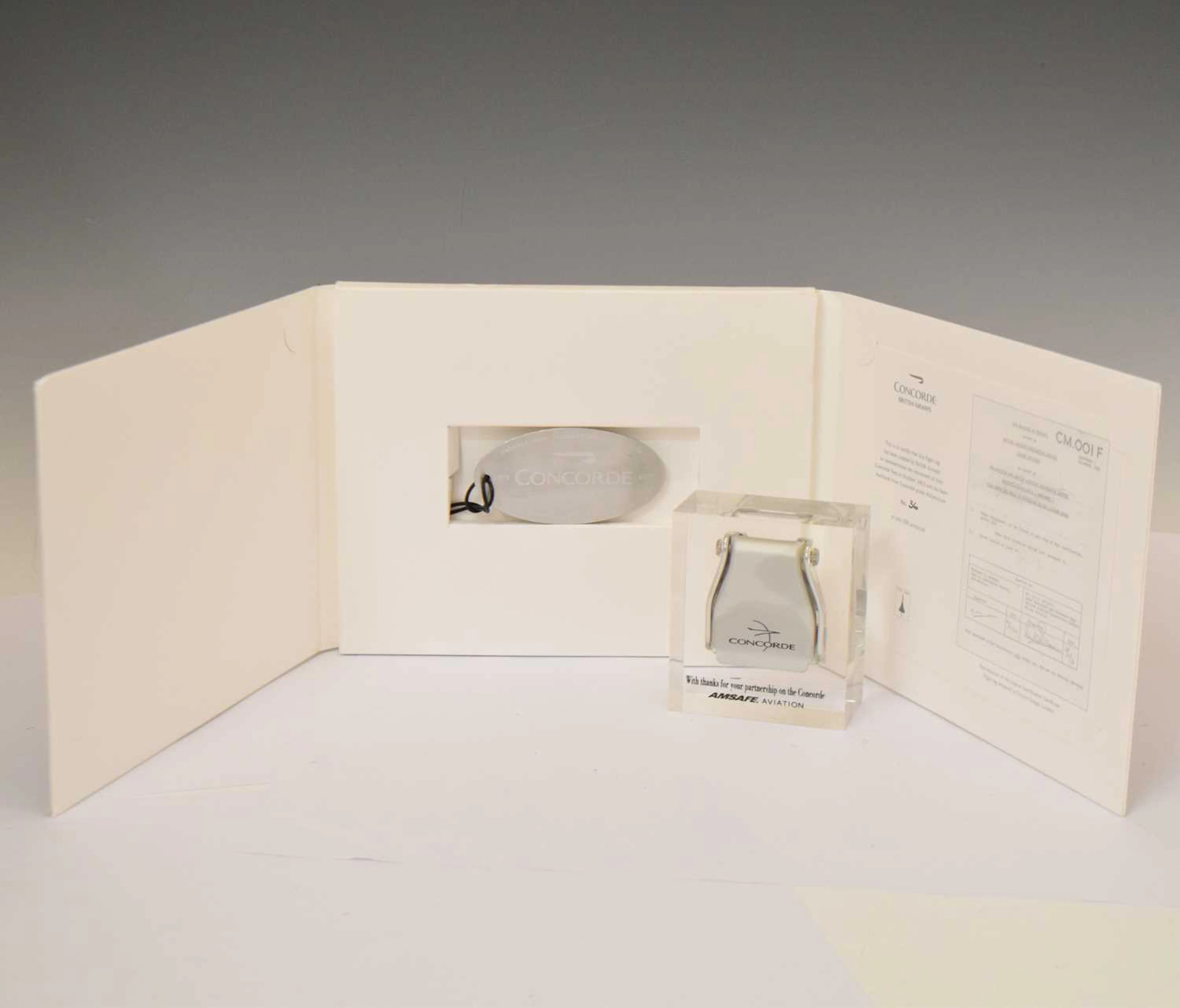 Aviation Interest - Presentation resin-set Concorde Amsafe seat buckle