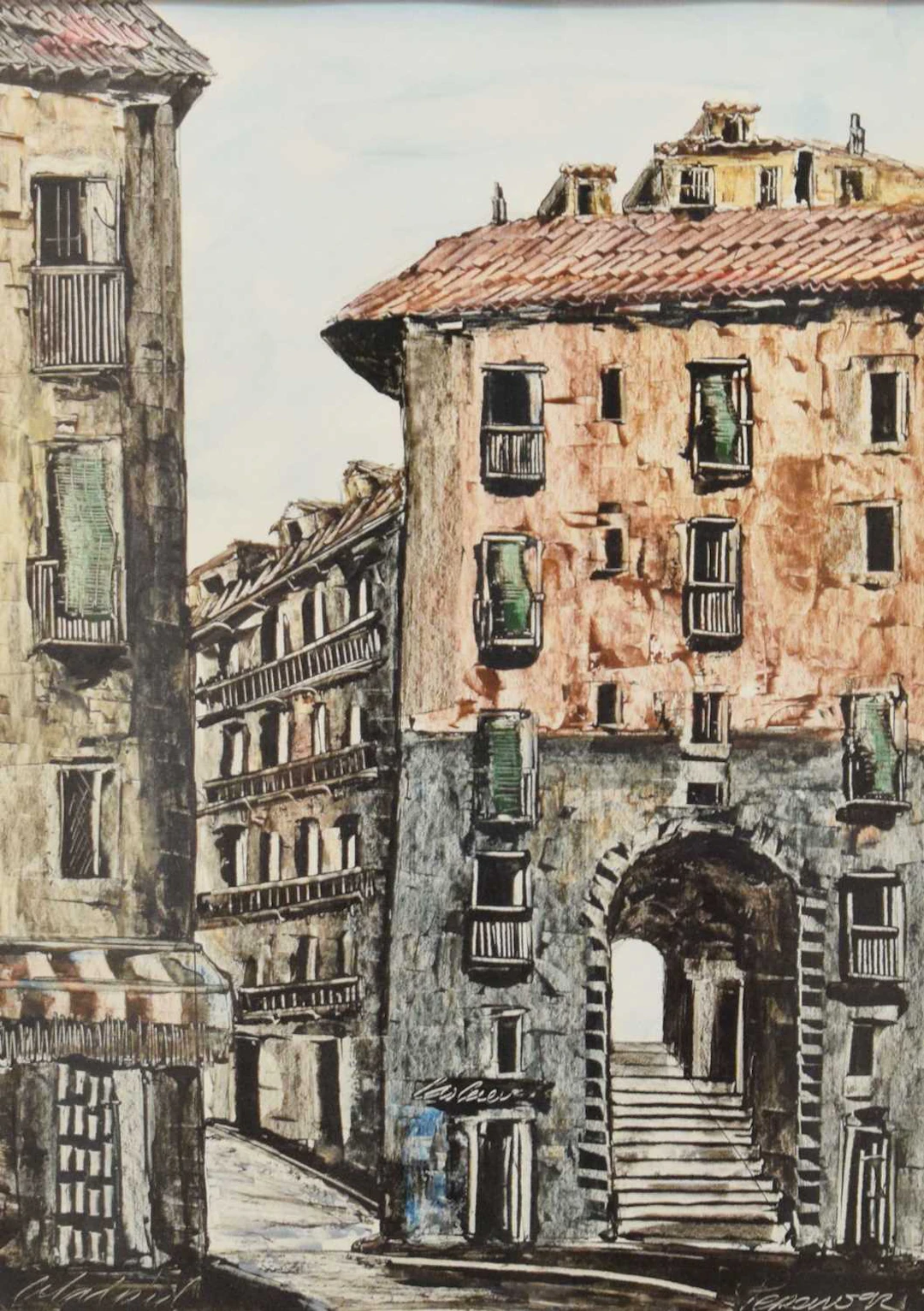 ARR Salvador Perello Veciana, (Spanish, b. 1927) - Watercolour - Archway