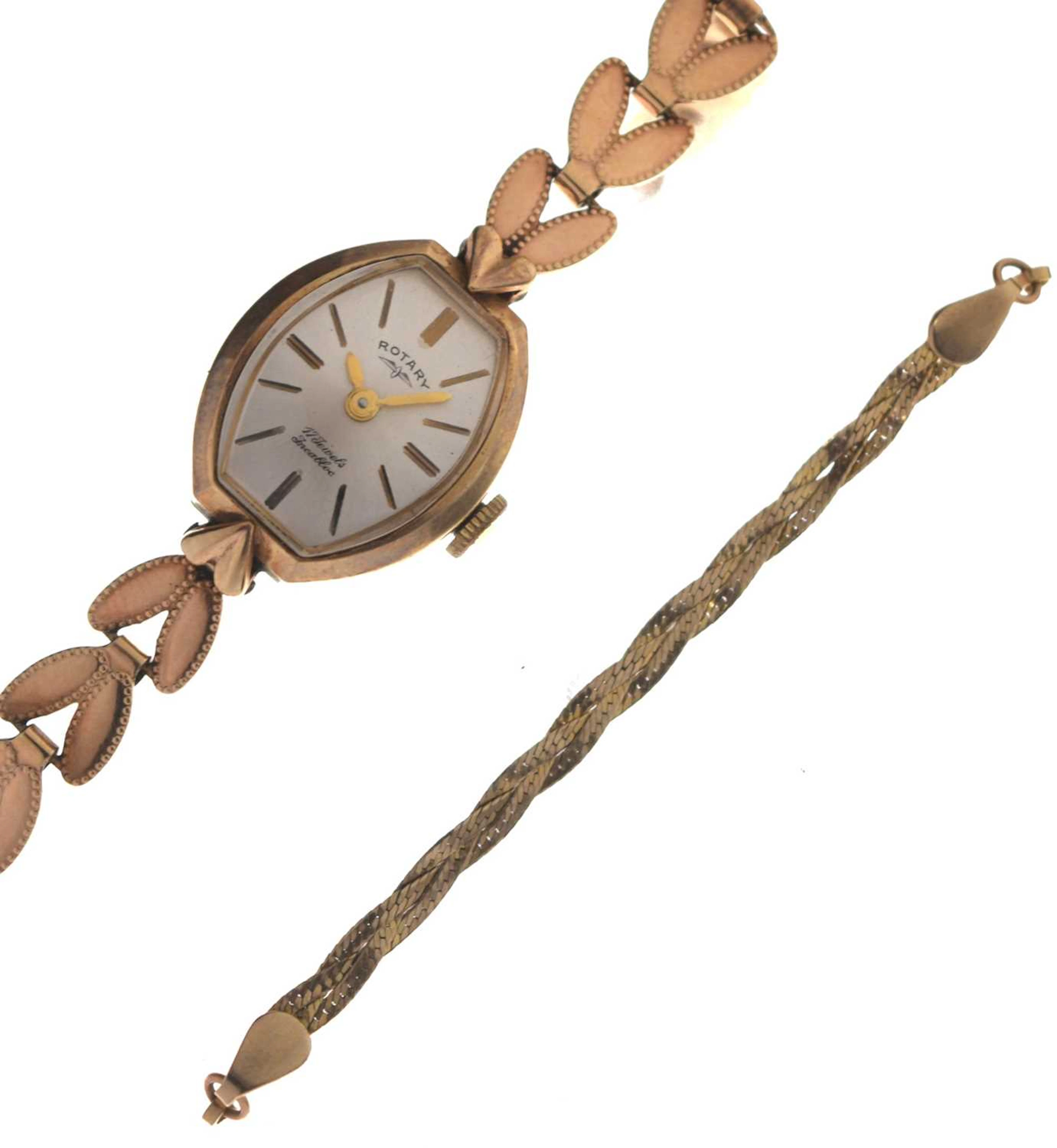 Rotary - Lady's 1960s 9ct gold bracelet watch and 9ct bracelet
