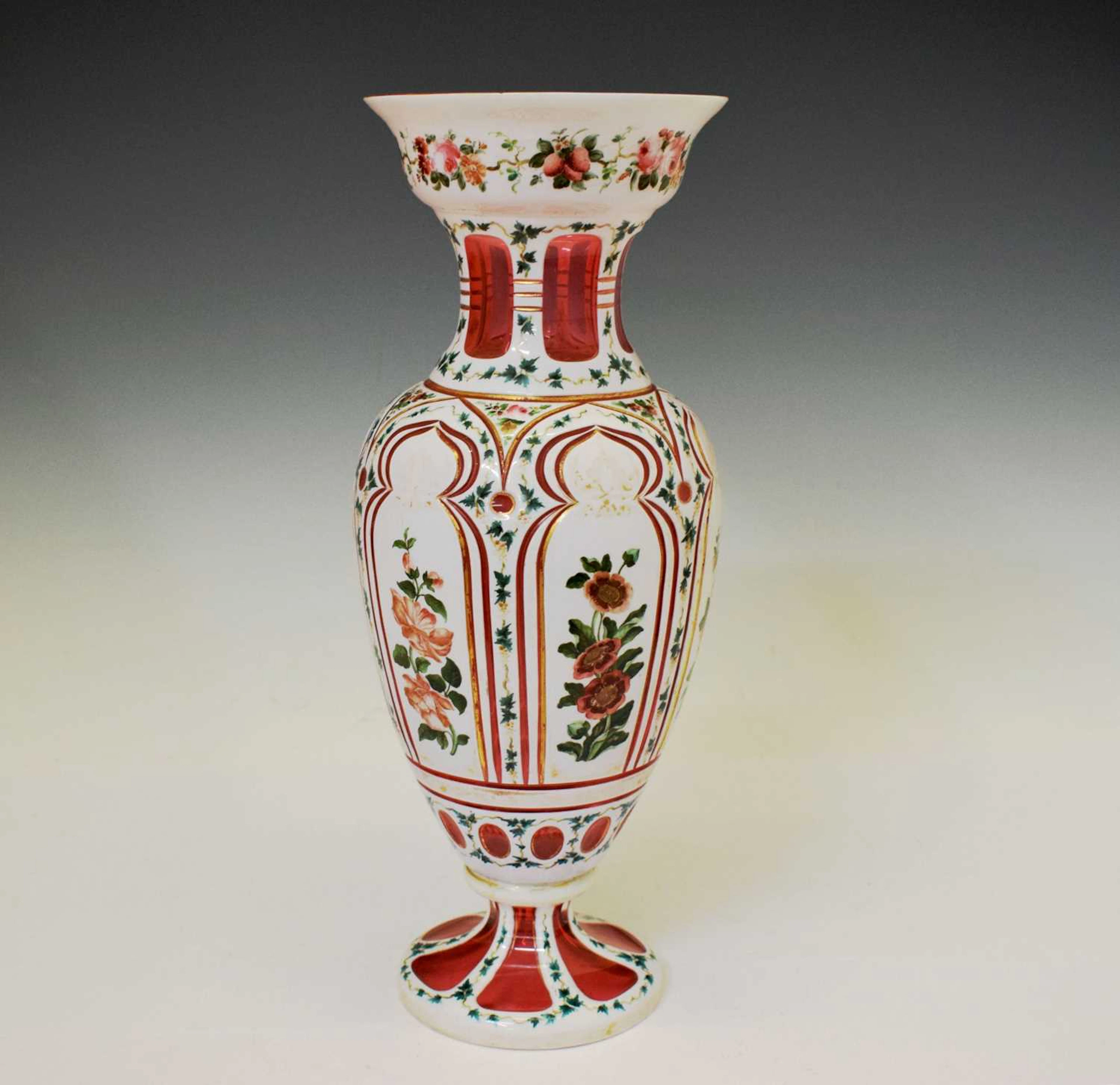 Late 19th century Bohemian ruby and overlaid glass vase