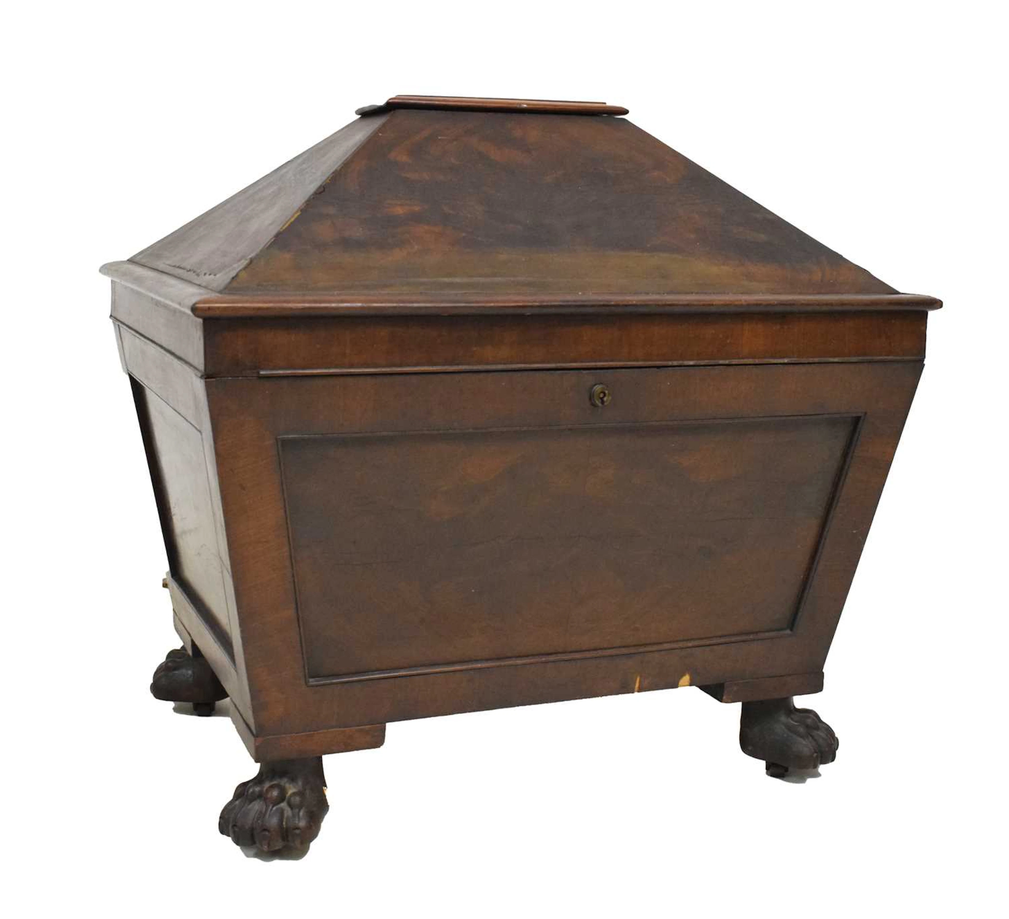 Early 19th century mahogany wine cooler or cellaret