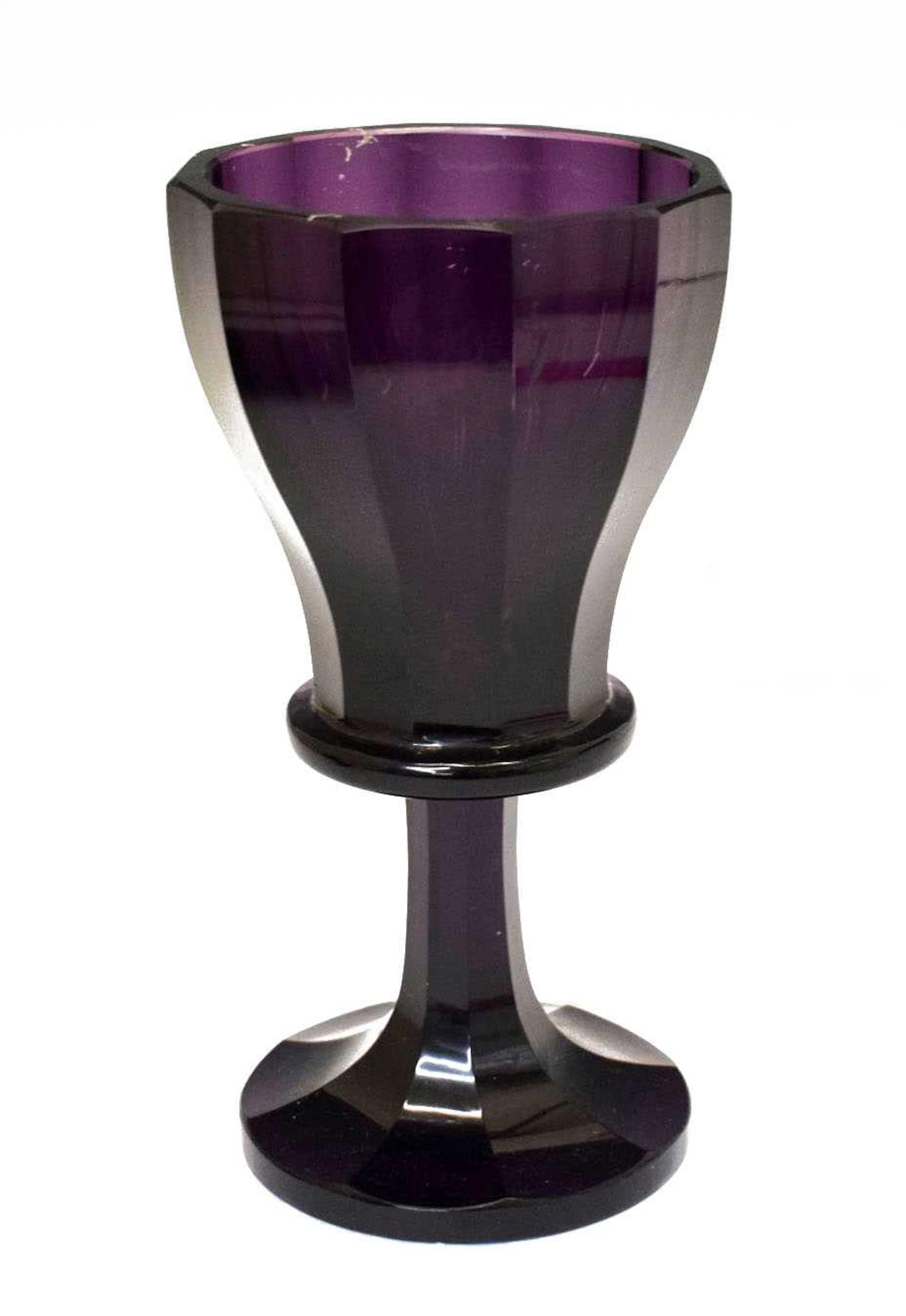 Amethyst glass goblet vase