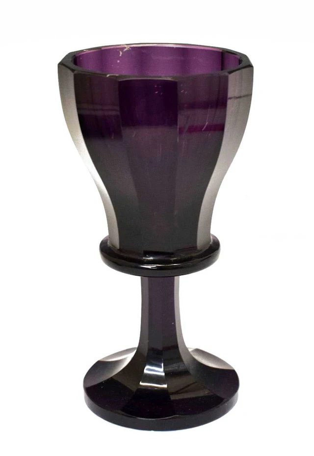 Amethyst glass goblet vase
