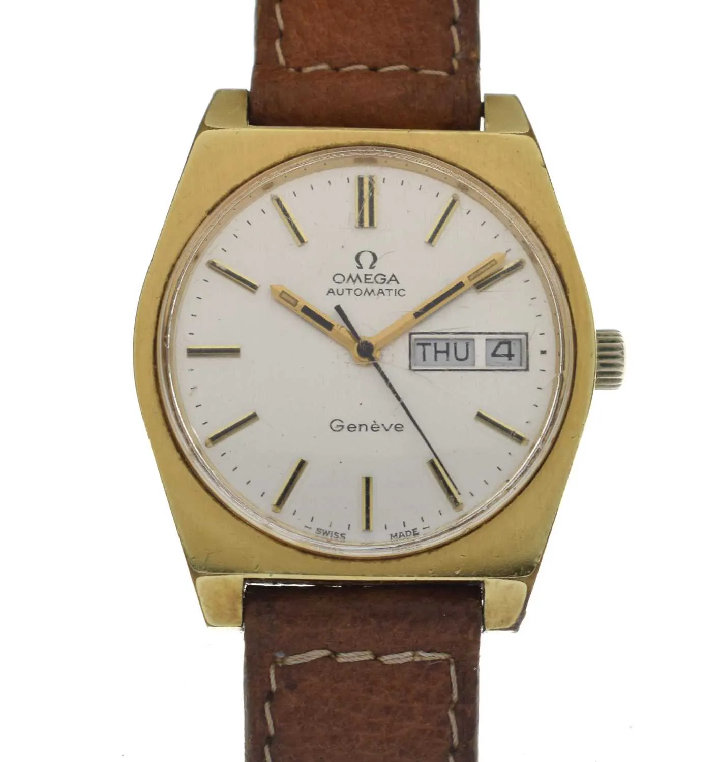 Vintage Omega Automatic Swiss Made Watch Dial ONLY Golden/Black With Date 29.4mm SOLD 1973 Ladies Omega Geneve - Birth Year Watches main image 2