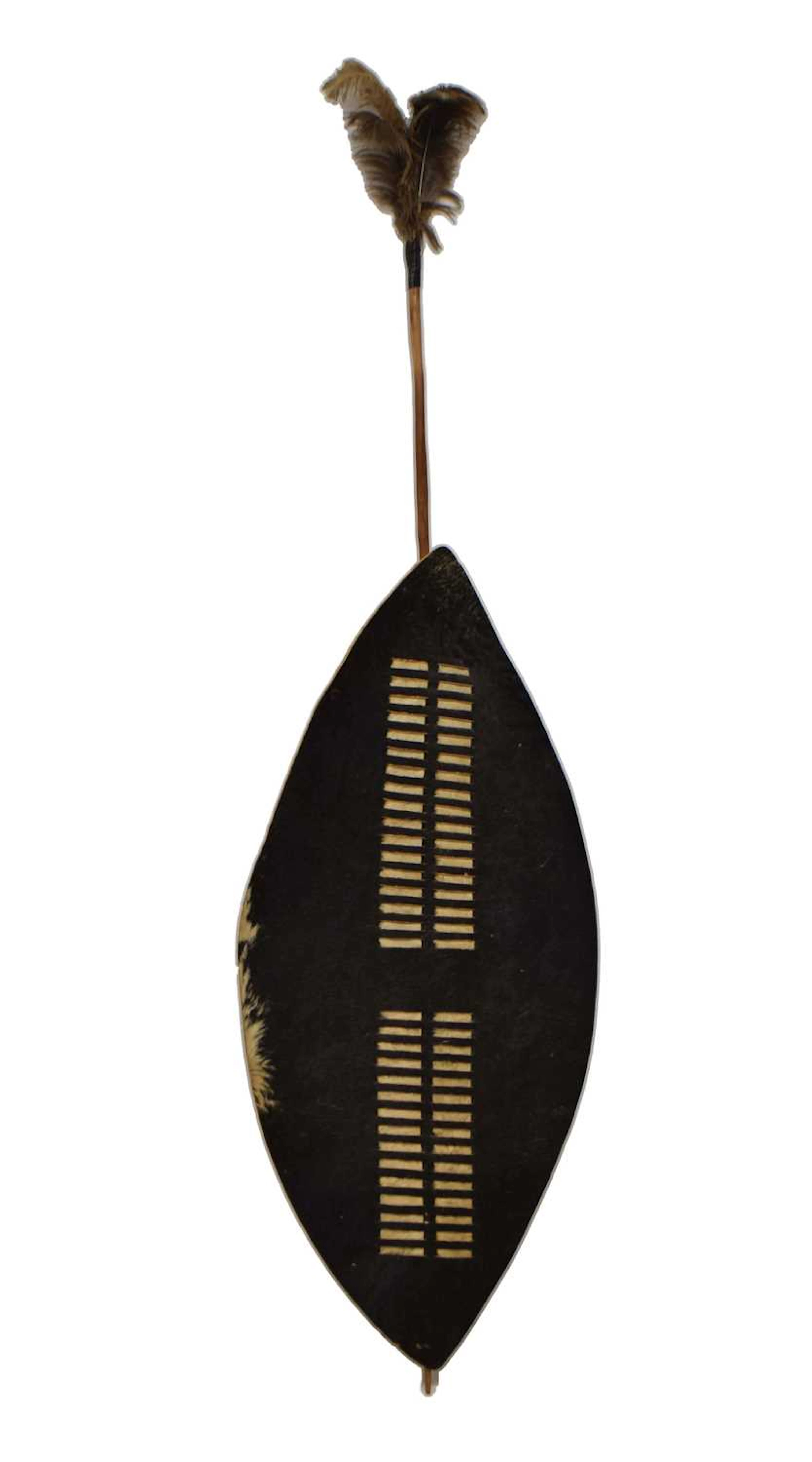Ethnographica - South African Zulu type ox hide shield (isihlangu)