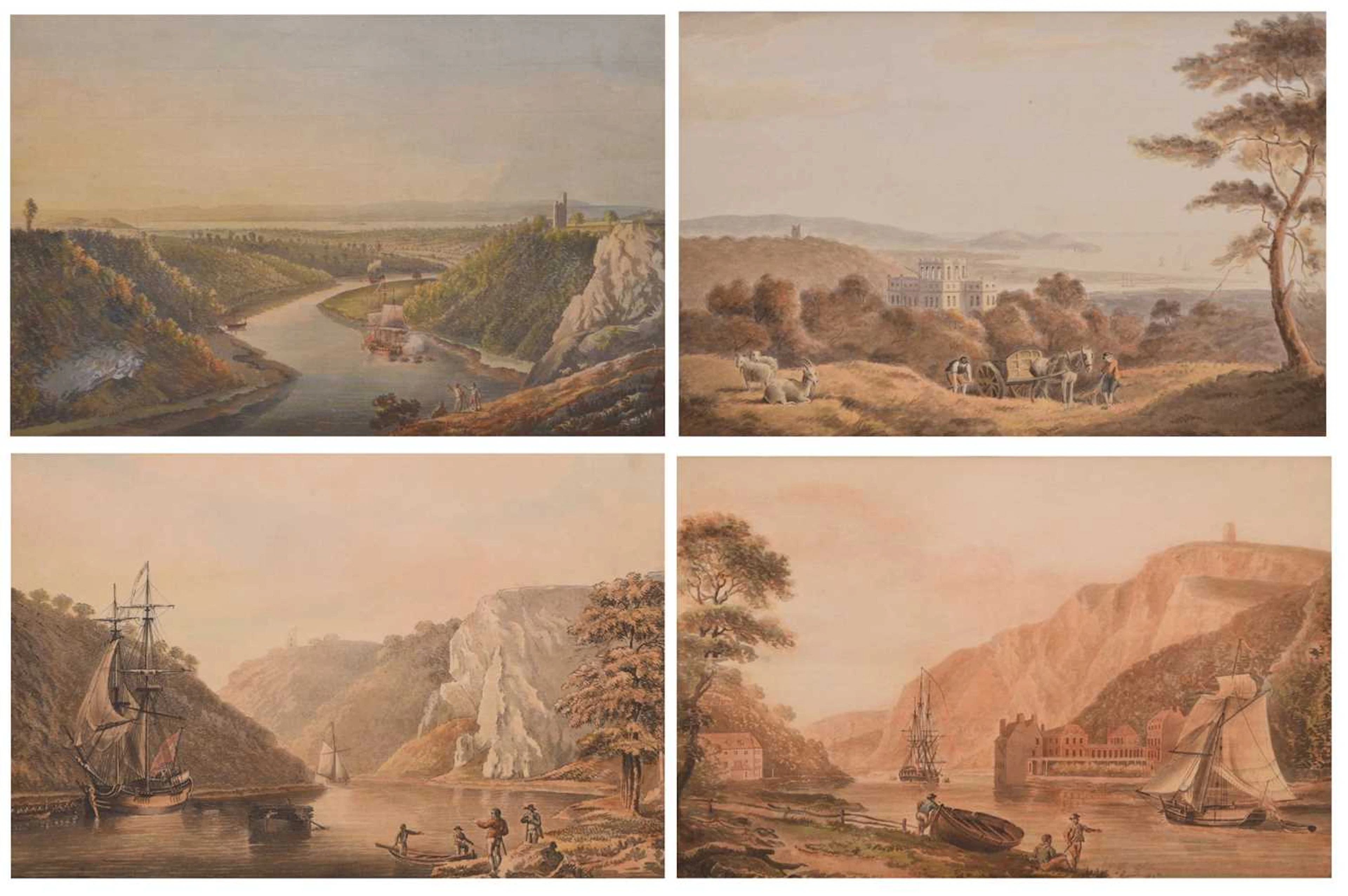 After Nicolas Pocock OWS (British, 1740-1821) - Four Bristol aquatints