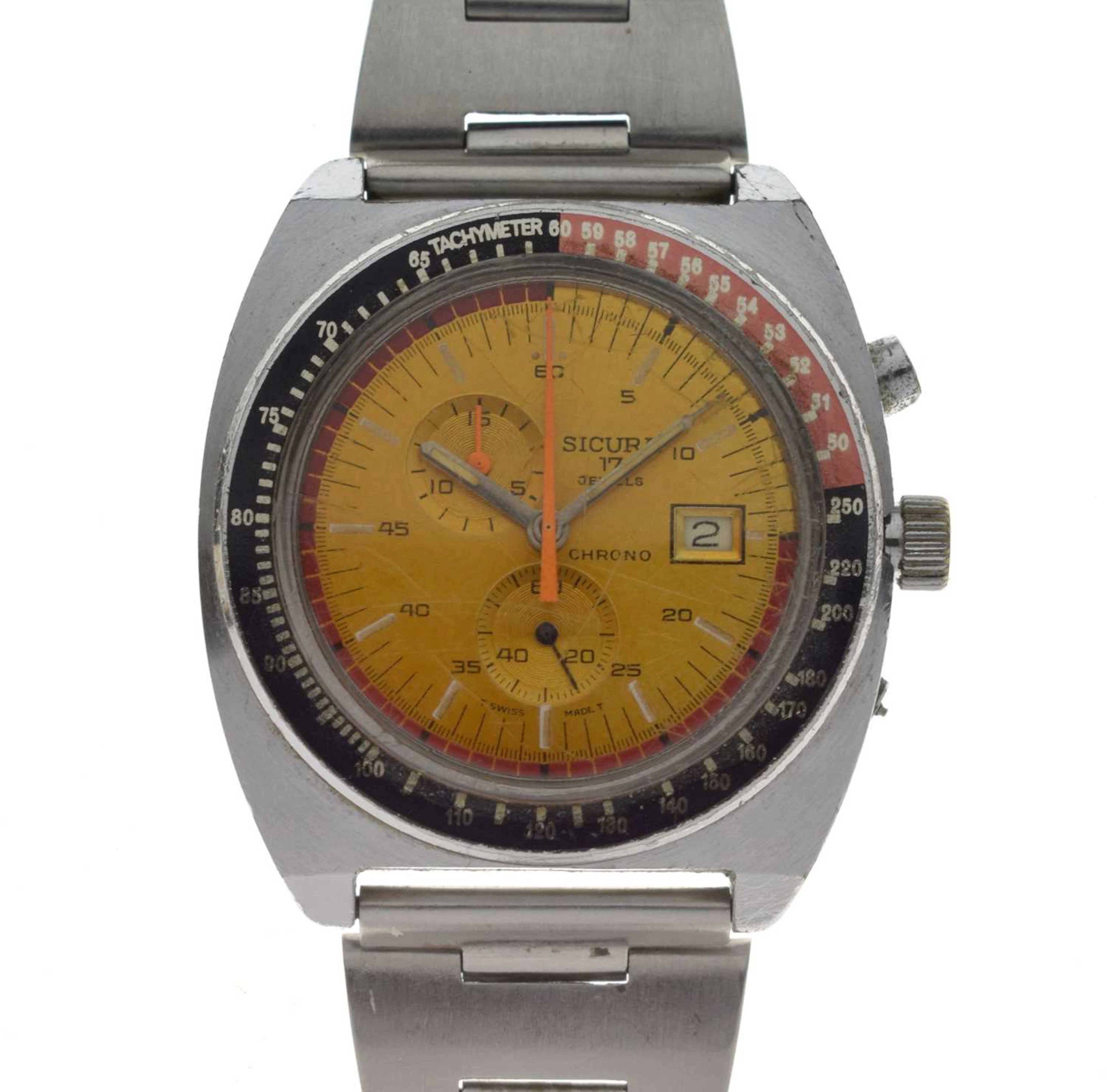 Sicura - 1970s stainless steel chronograph bracelet watch